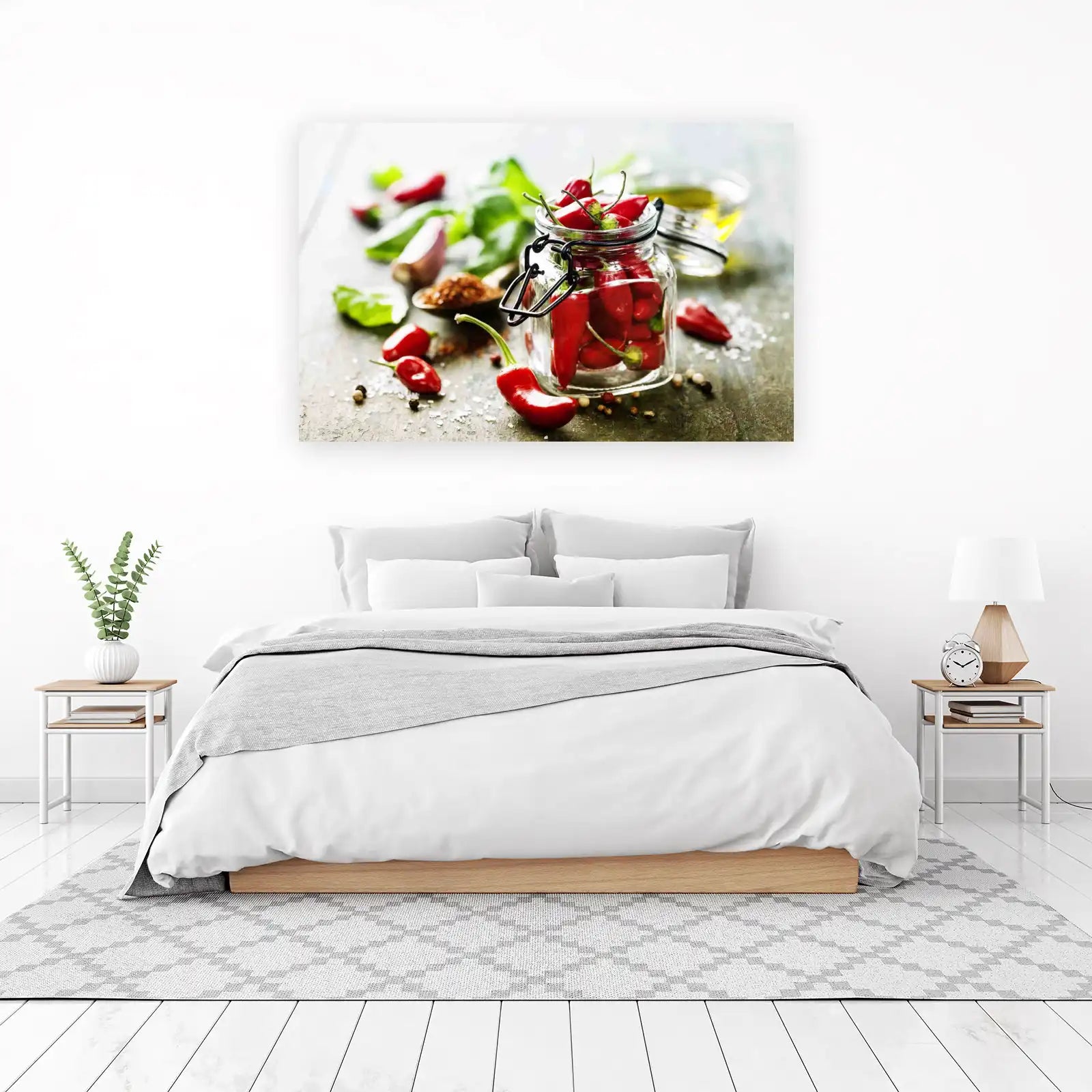 Vibrant Red Chili Pepper Jar Wall Art
