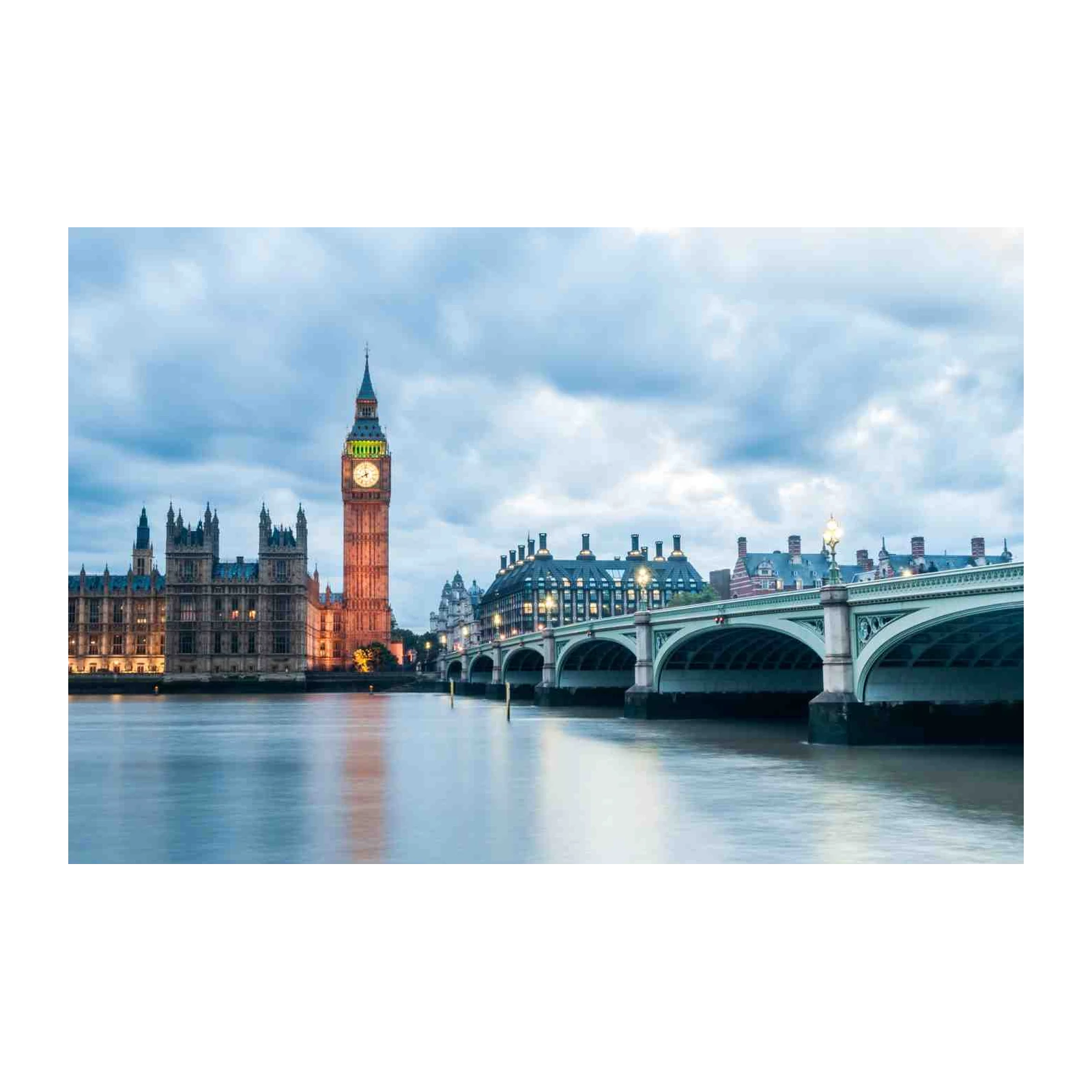 Big Ben London Bridge Dusk Wall Art
