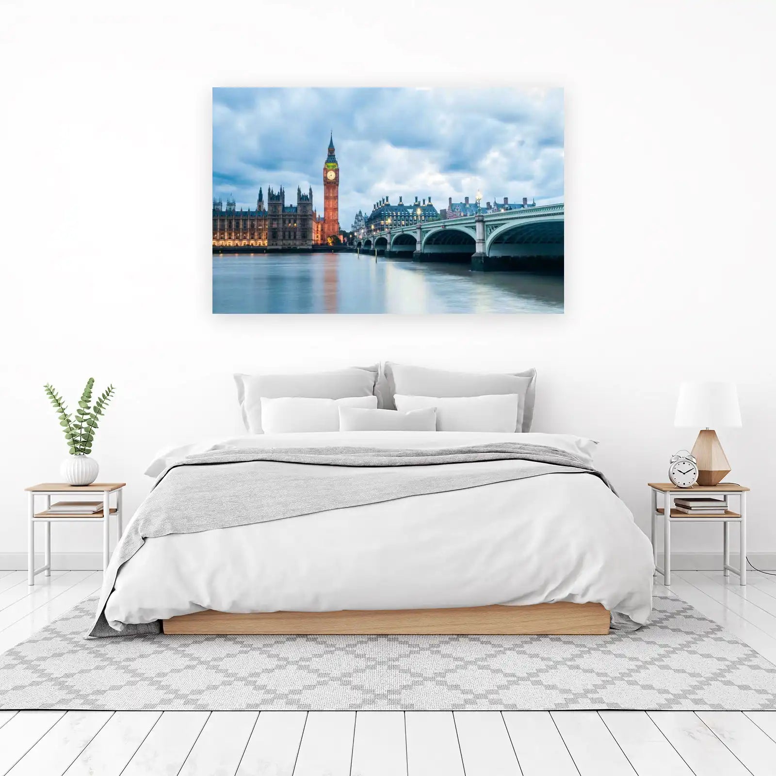 Big Ben London Bridge Dusk Wall Art