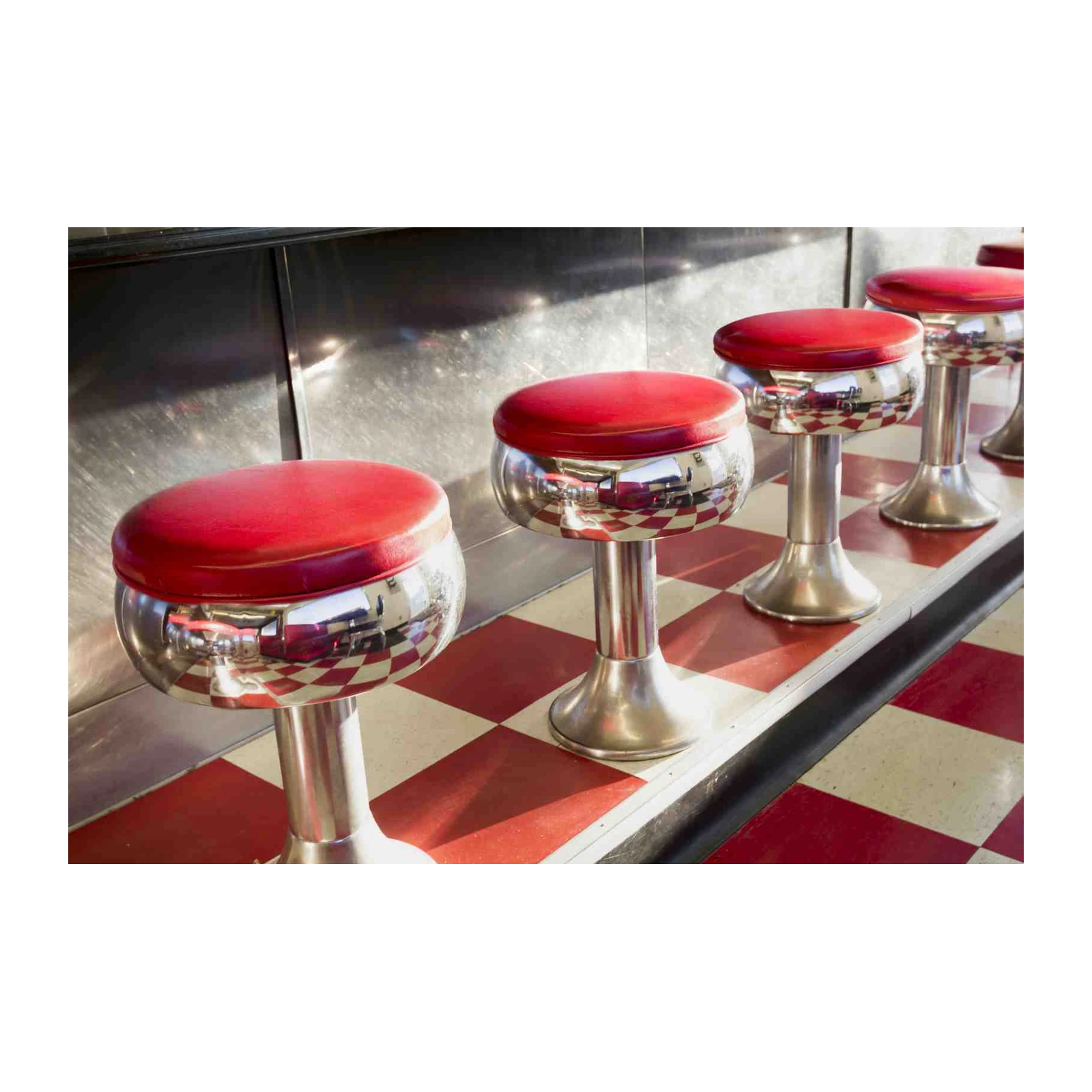 Retro Diner Red Stool Wall Art