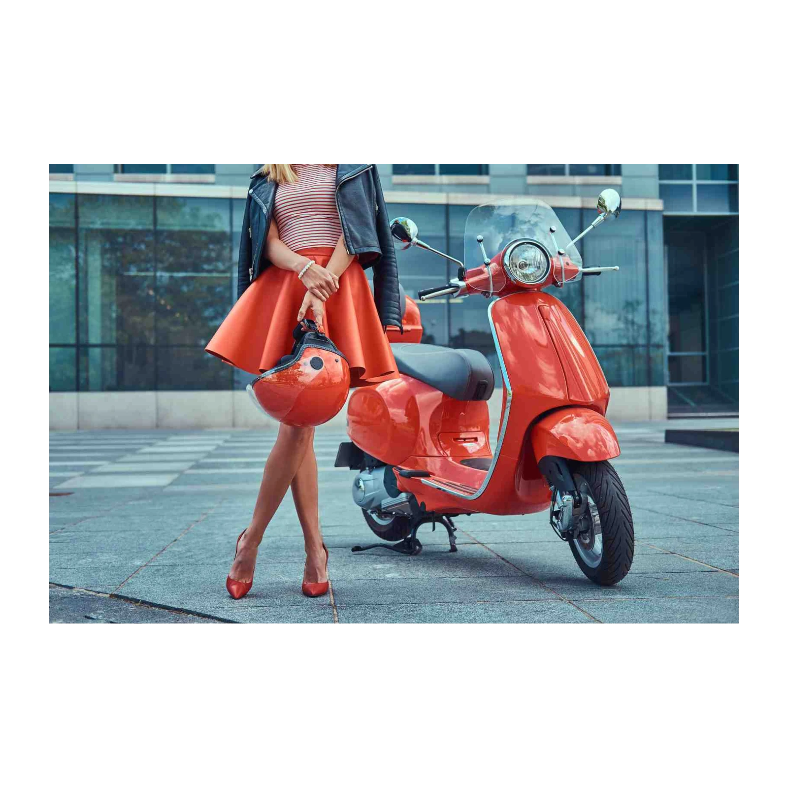 Chic Red Scooter & Fashion Wall Art