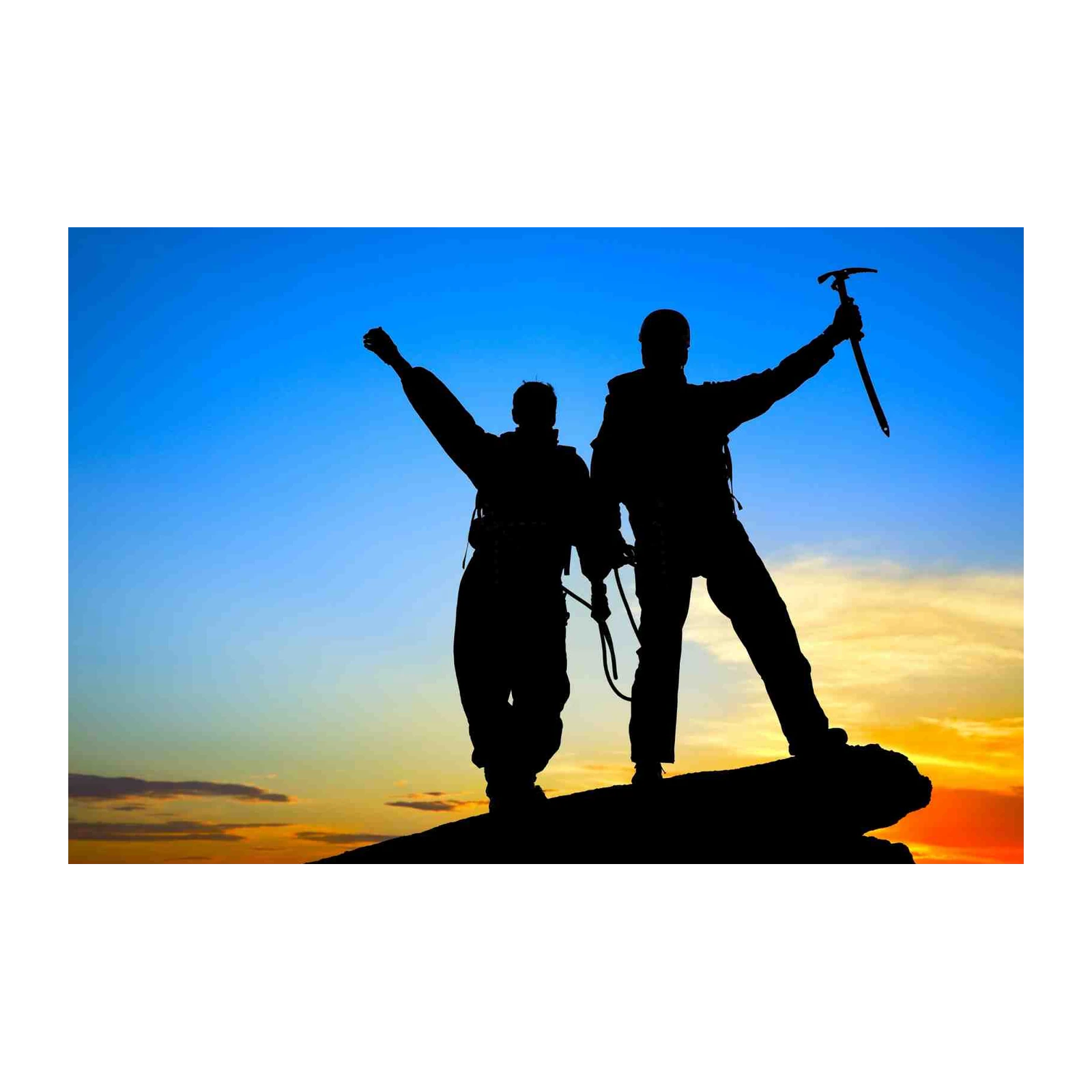Triumphant Climbers Silhouette Wall Art