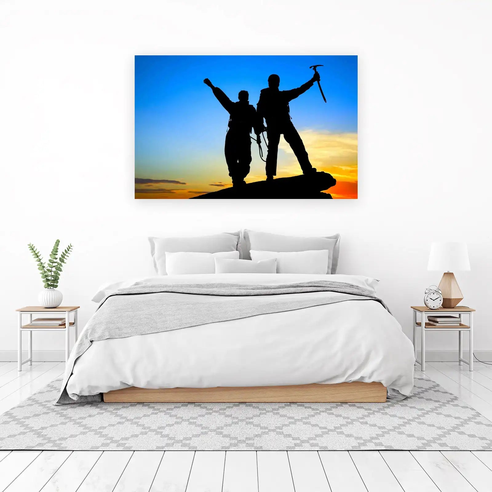 Triumphant Climbers Silhouette Wall Art