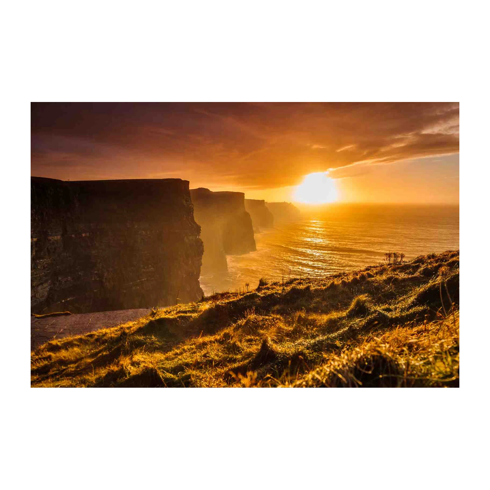 Dramatic Cliffs Sunset Wall Art