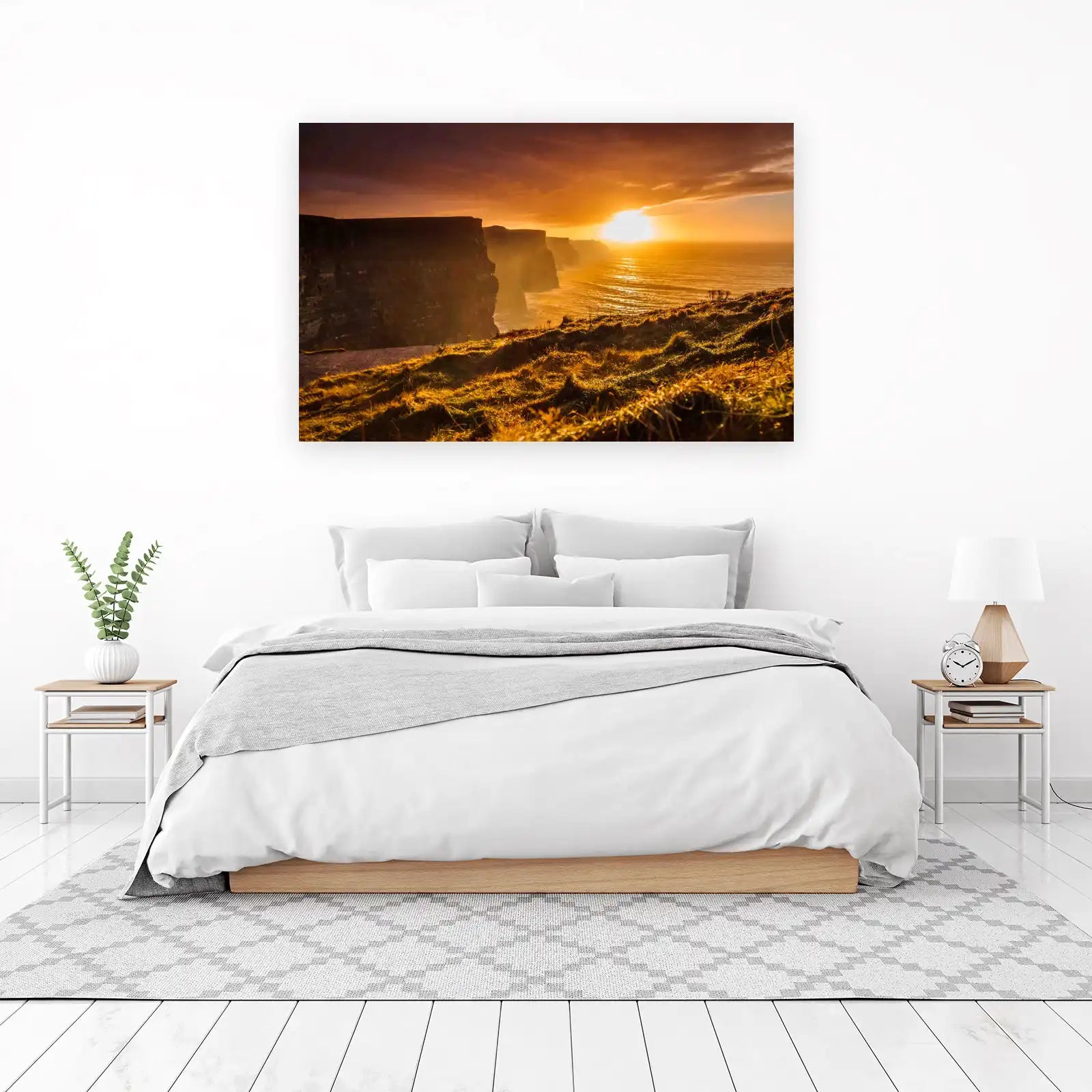 Dramatic Cliffs Sunset Wall Art