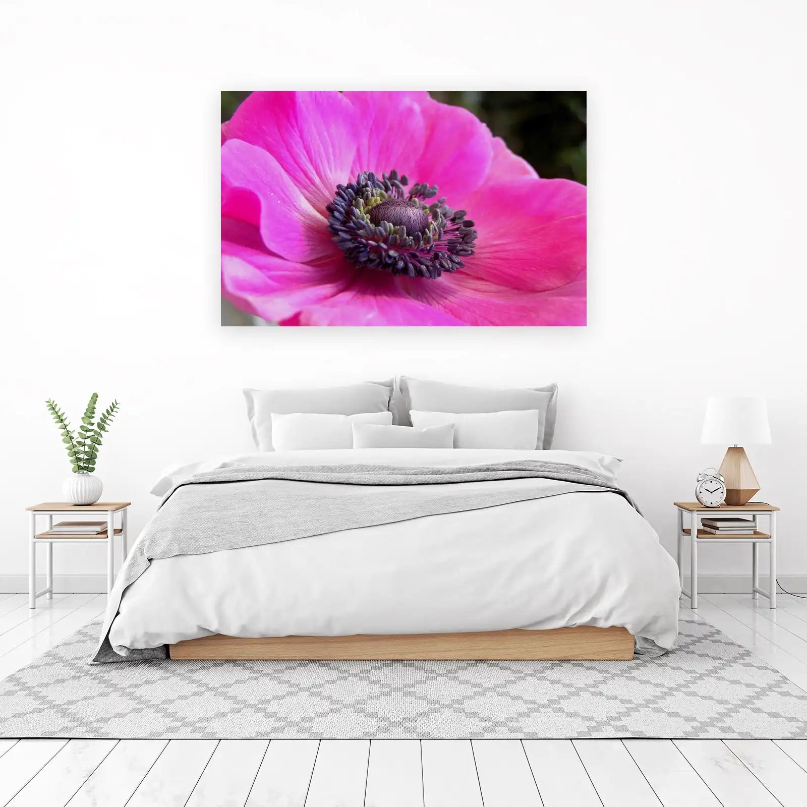 Vibrant Pink Anemone Flower Wall Art