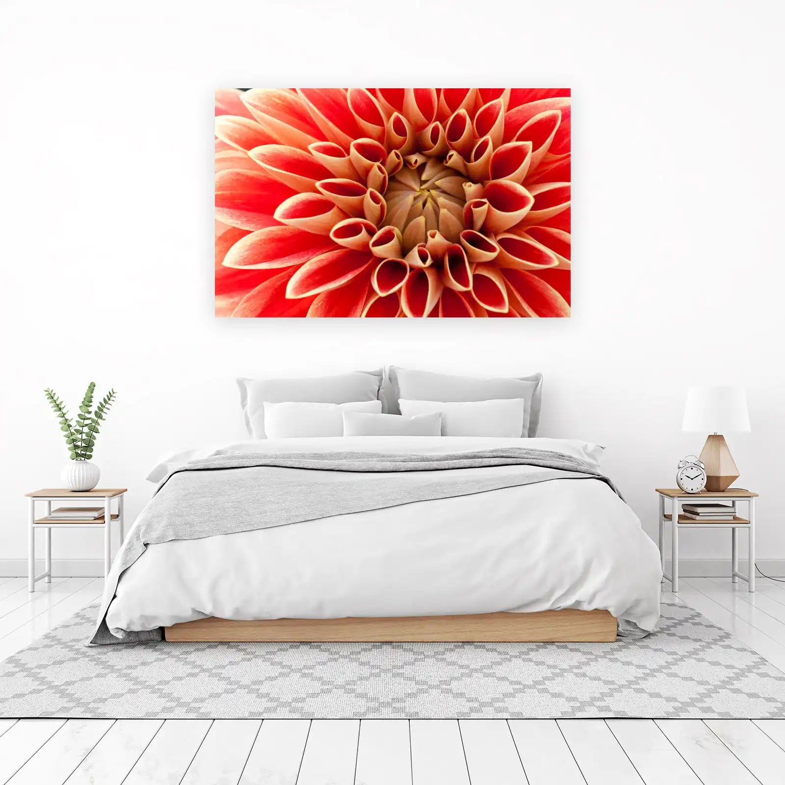 Vibrant Red Dahlia Petals Wall Art