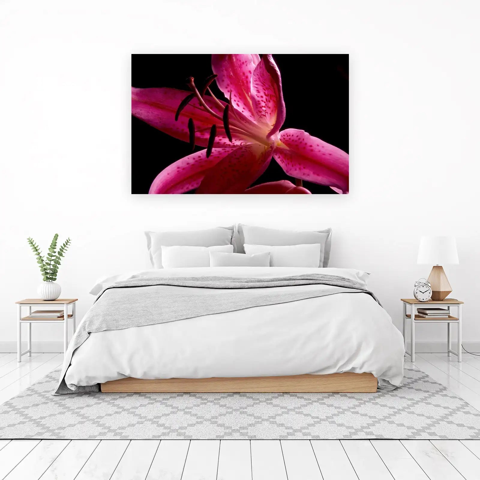 Vibrant Pink Lily Macro Wall Art