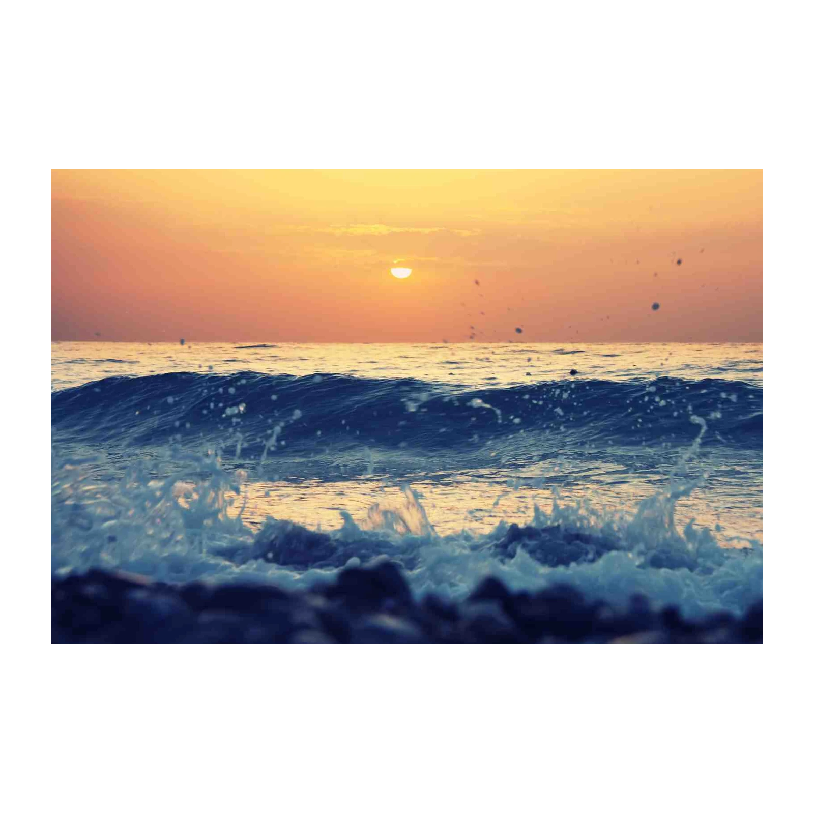 Serene Sunset Ocean Wave Wall Art
