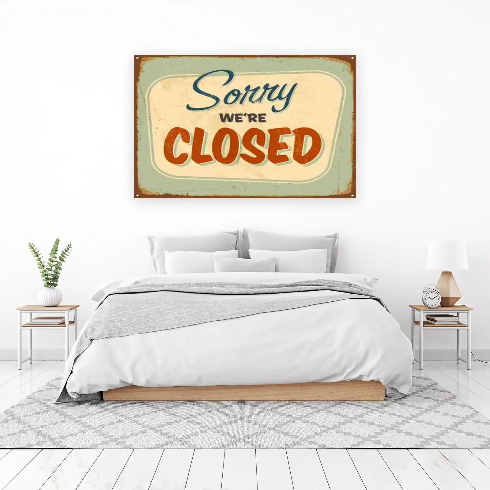 Vintage Sorry We're Closed Wall Art