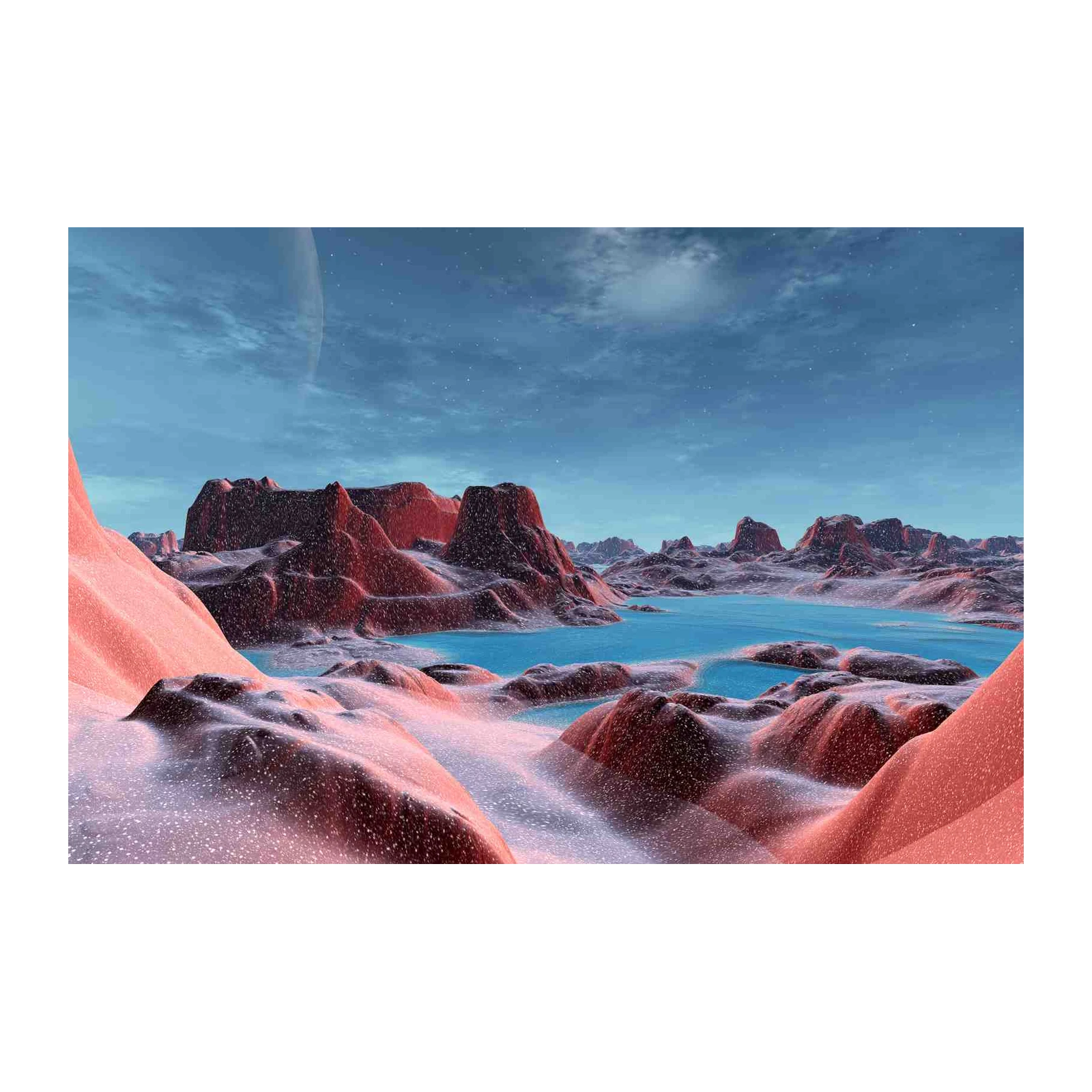 Alien Landscape Red Planet Wall Art