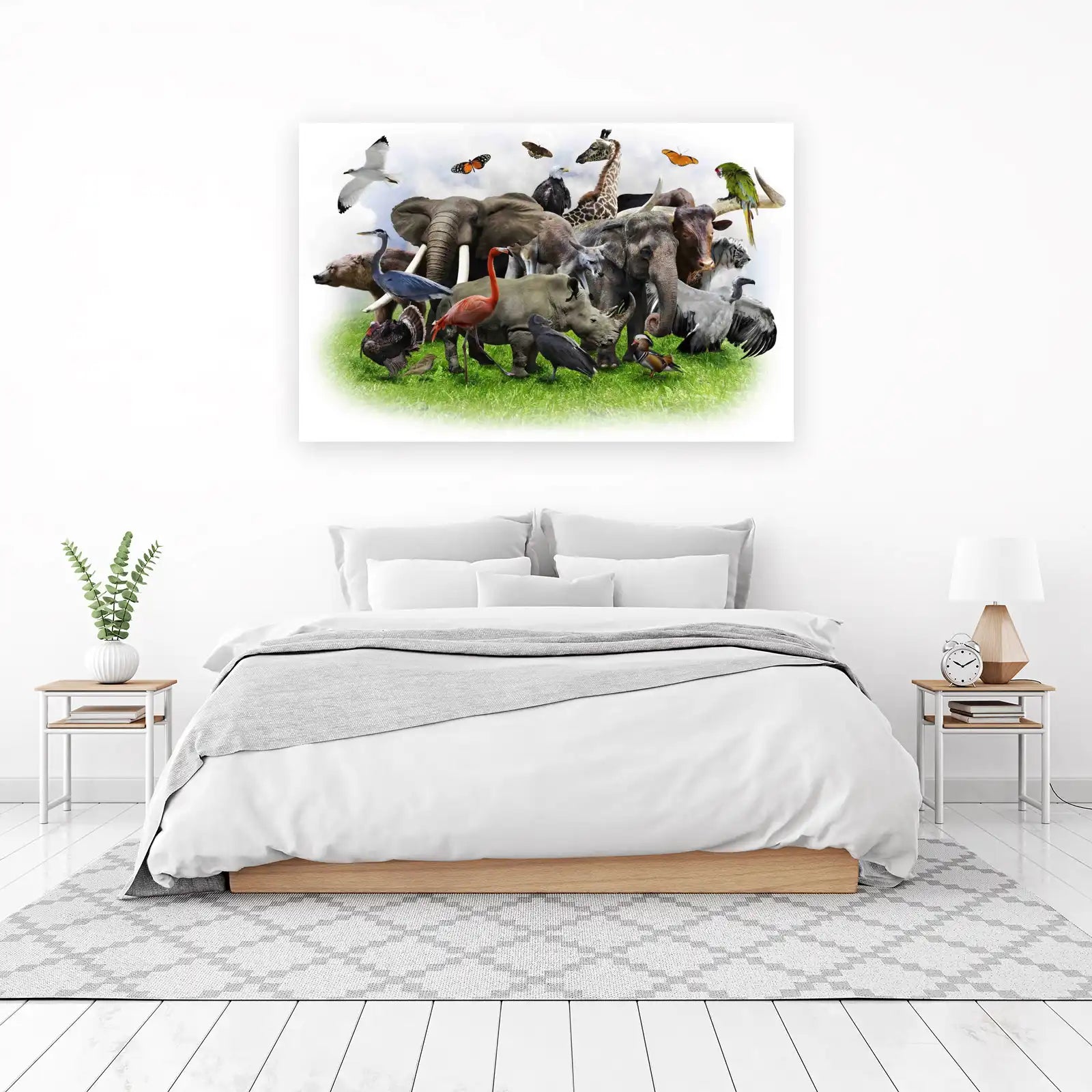 Vibrant Wildlife Assemblage Wall Art