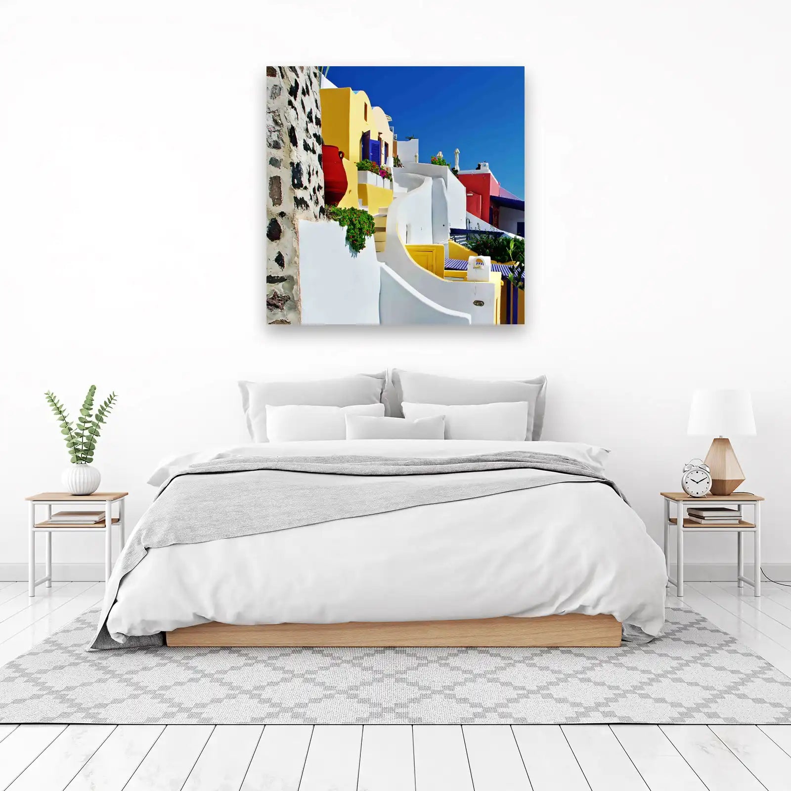 Santorini White & Yellow Architecture Wall Art
