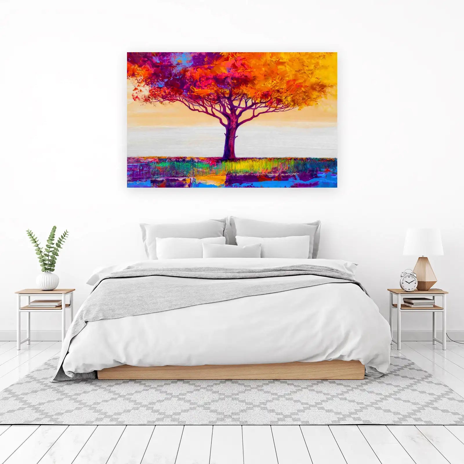 Vibrant Tree of Life Textured Wall Art