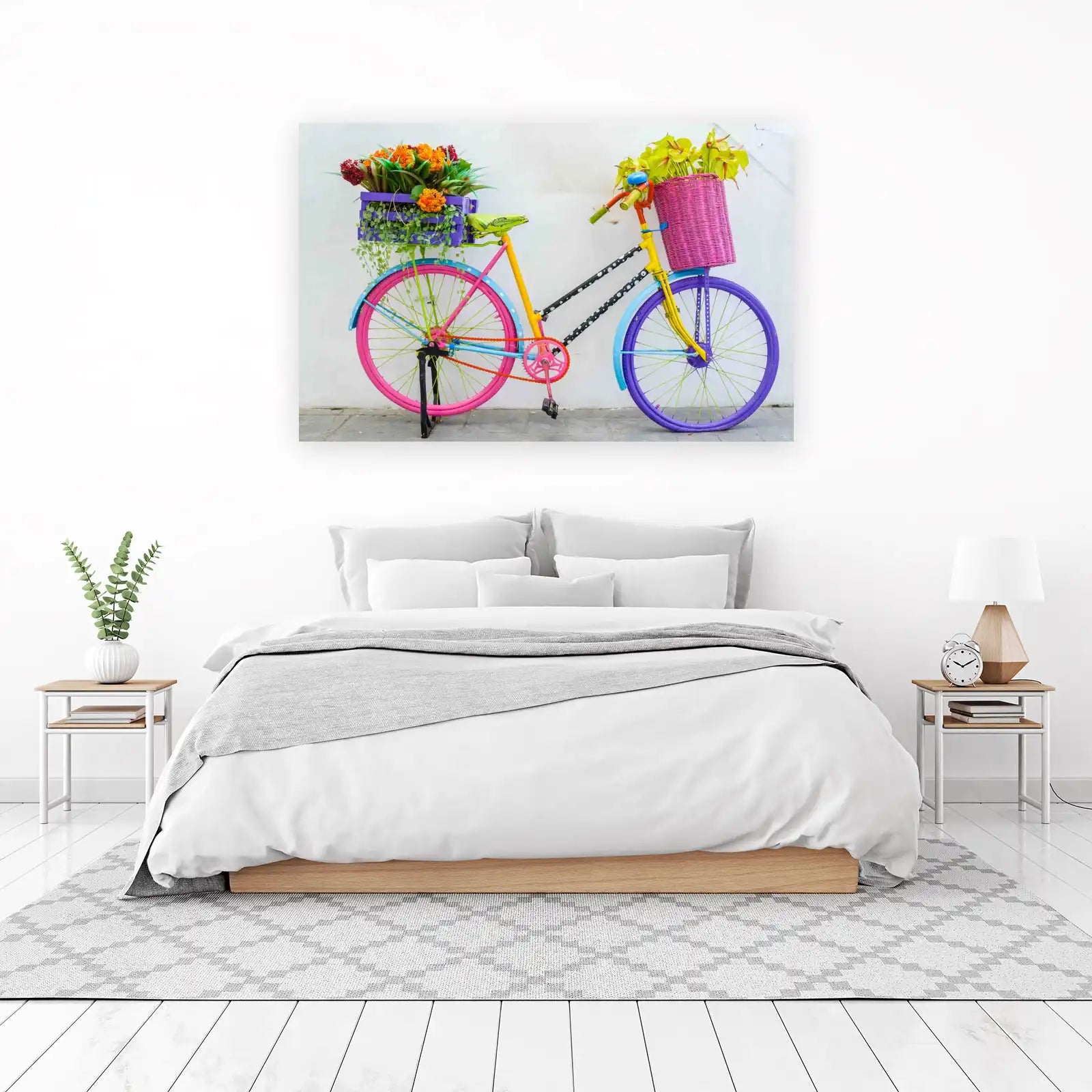 Vibrant Floral Bicycle Wall Art
