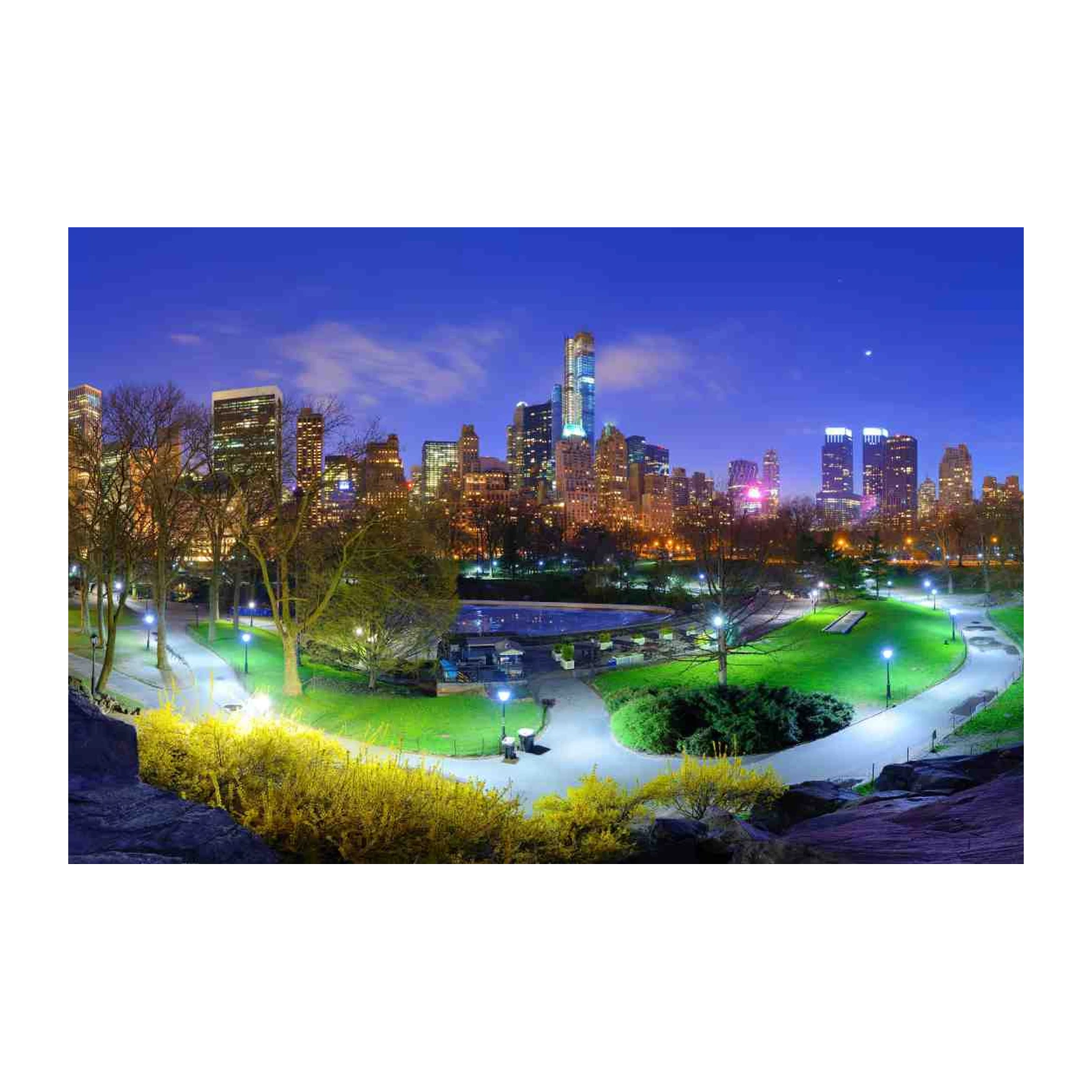 NYC Central Park at Night Skyline Wall Art