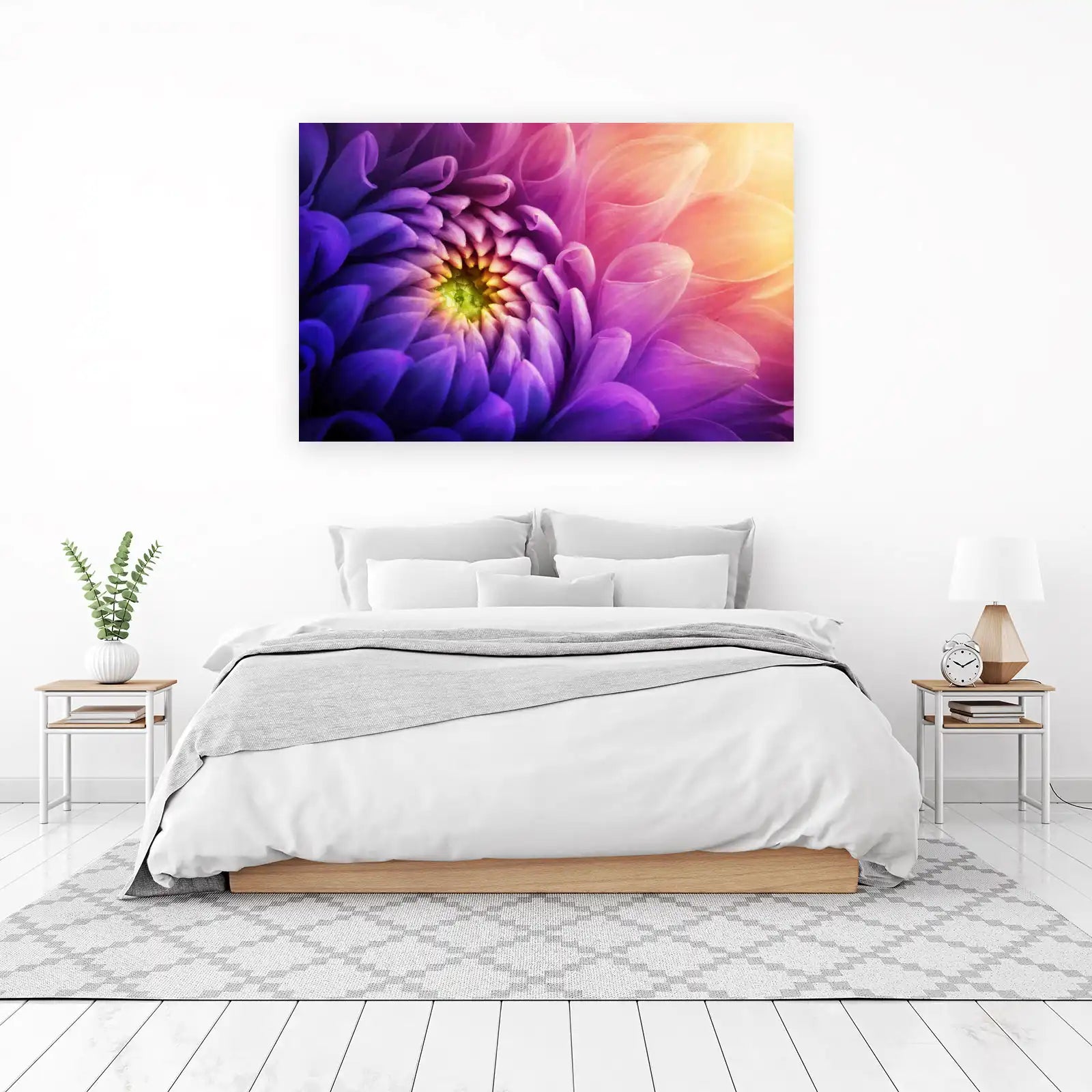 Vibrant Purple Dahlia Floral Wall Art