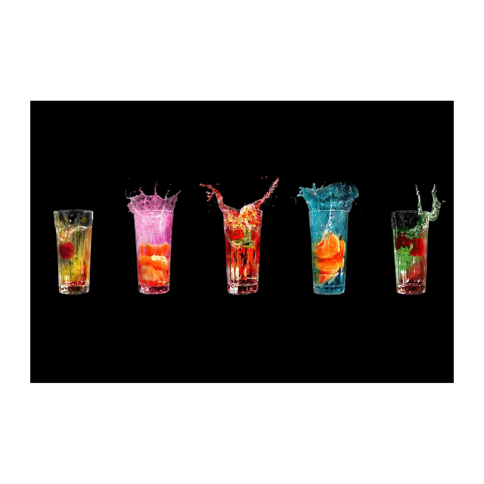 Vibrant Fruit Splash Drinks Wall Art