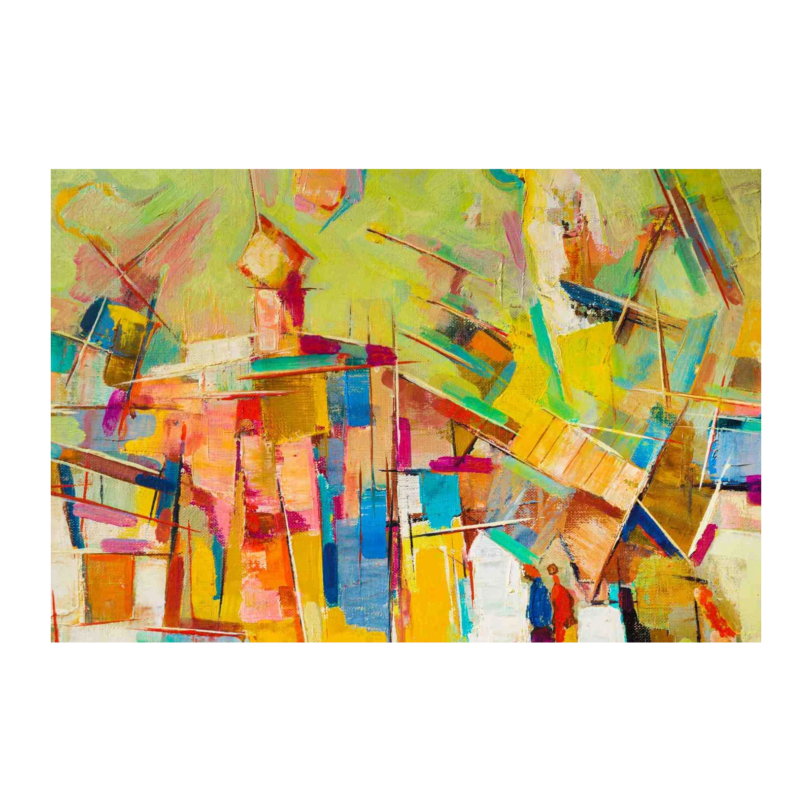 Vibrant Abstract Cityscape Wall Art