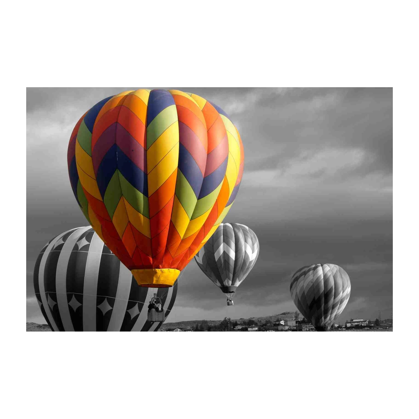 Vibrant Hot Air Balloon Ascent Wall Art