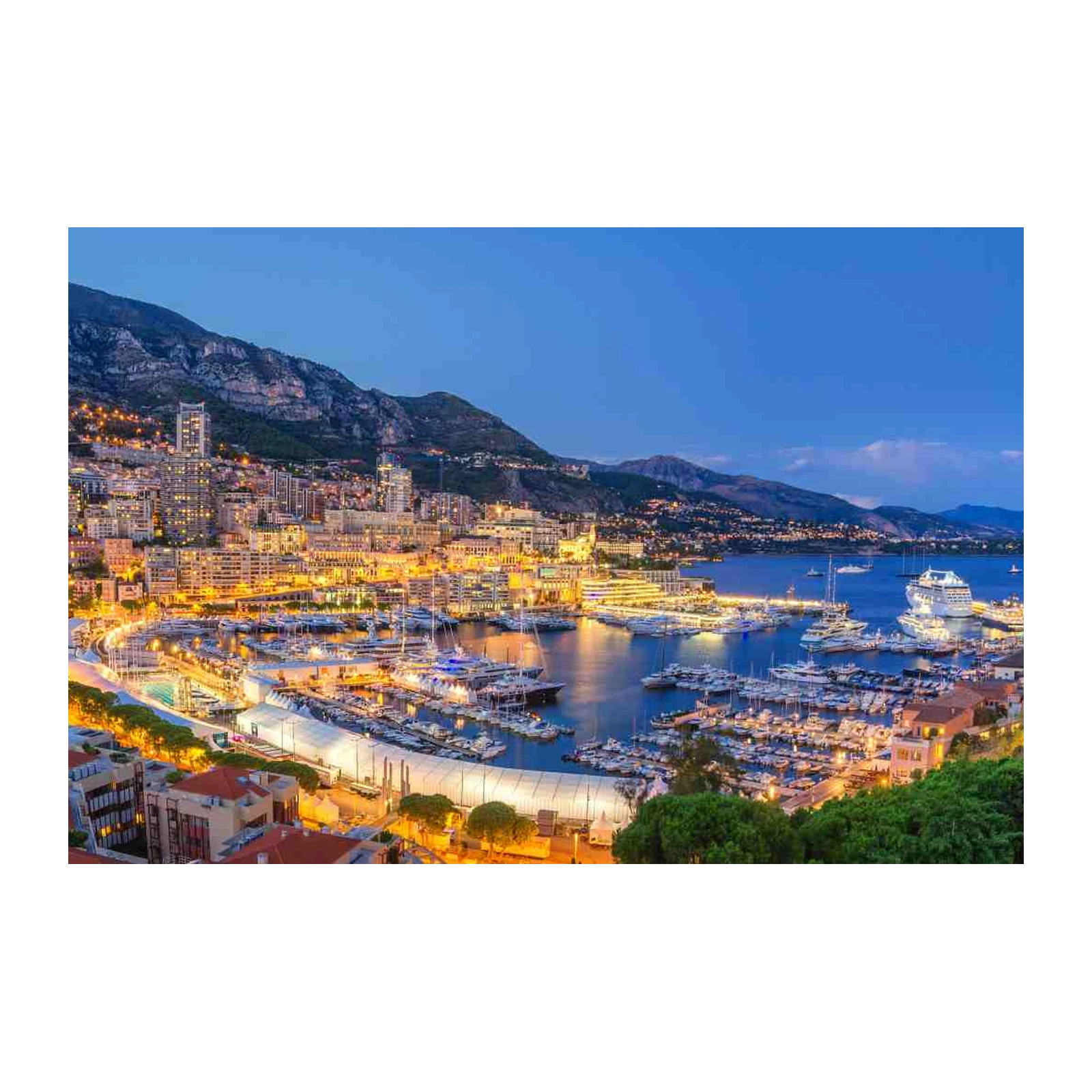 Monaco Harbor Luxury Yacht Scene Wall Art