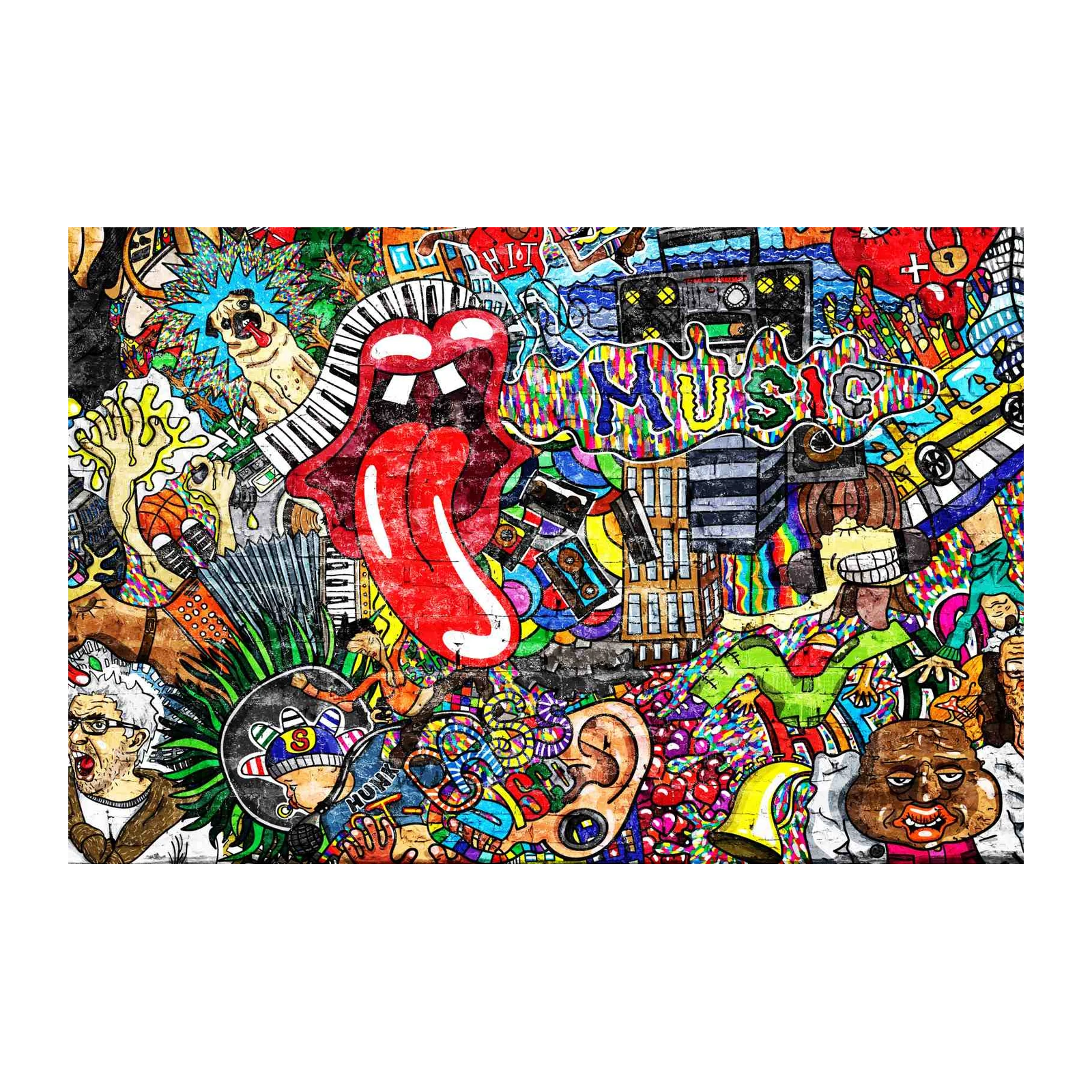 Vibrant Graffiti Music & Culture Wall Art