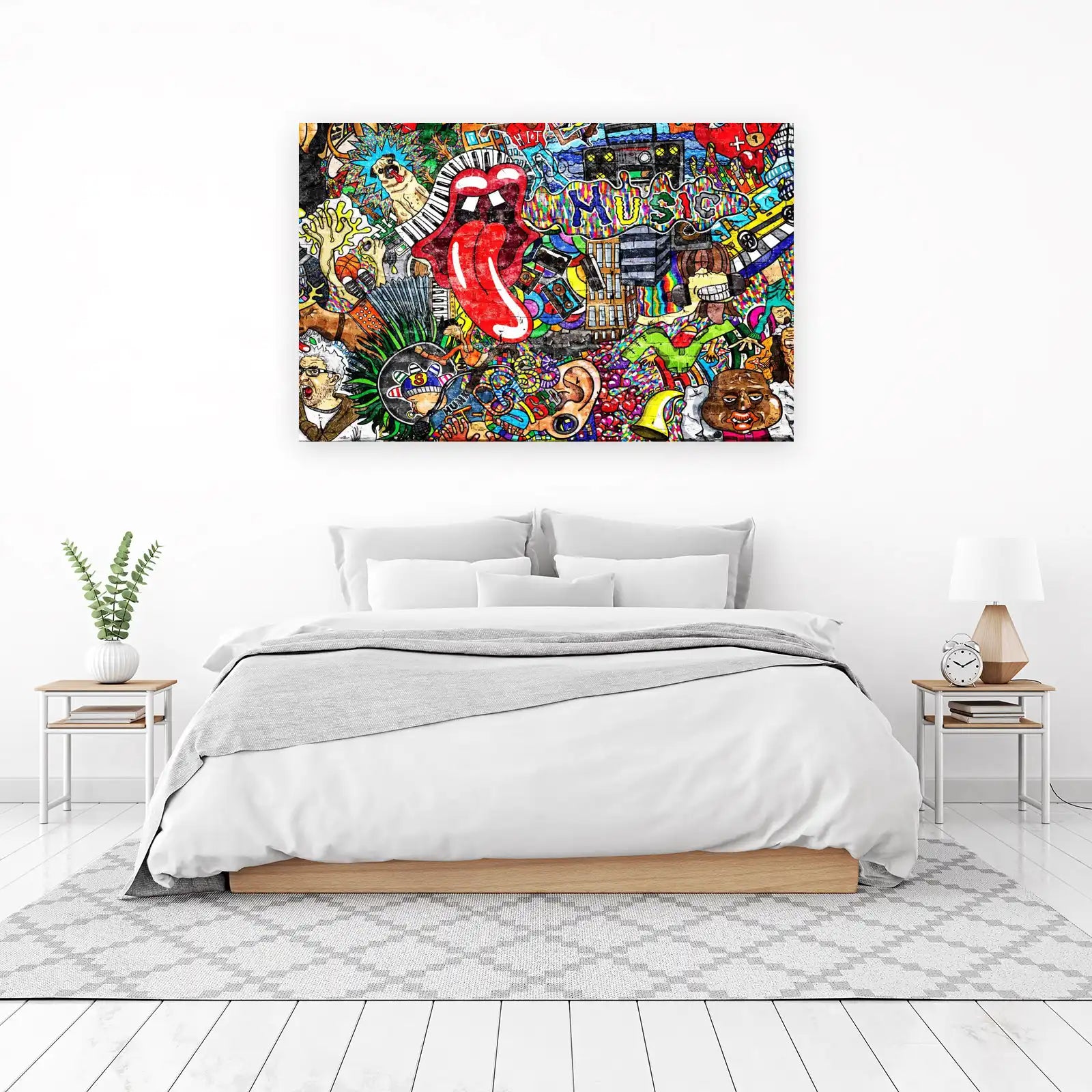 Vibrant Graffiti Music & Culture Wall Art