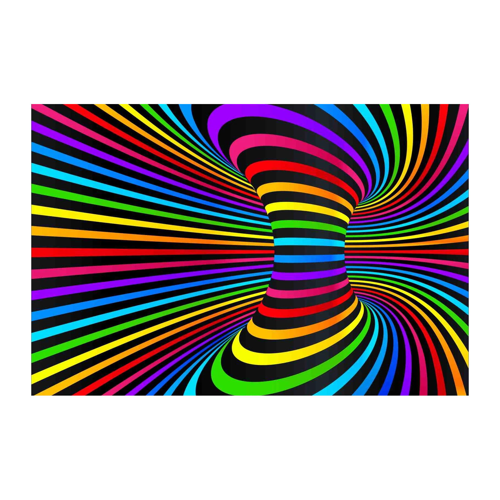 Vibrant Rainbow Swirl Op Art Wall Art