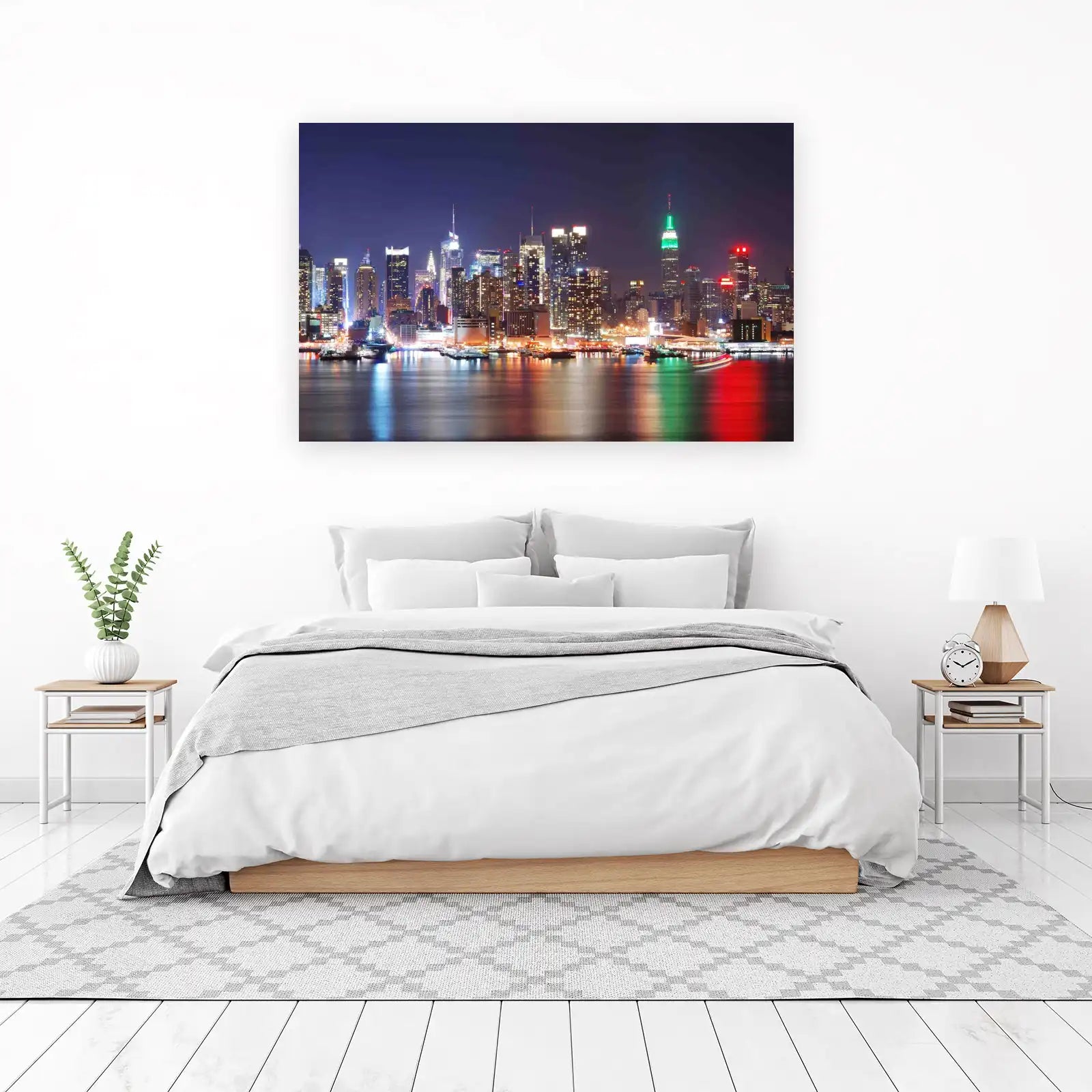 New York City Skyline Night Wall Art