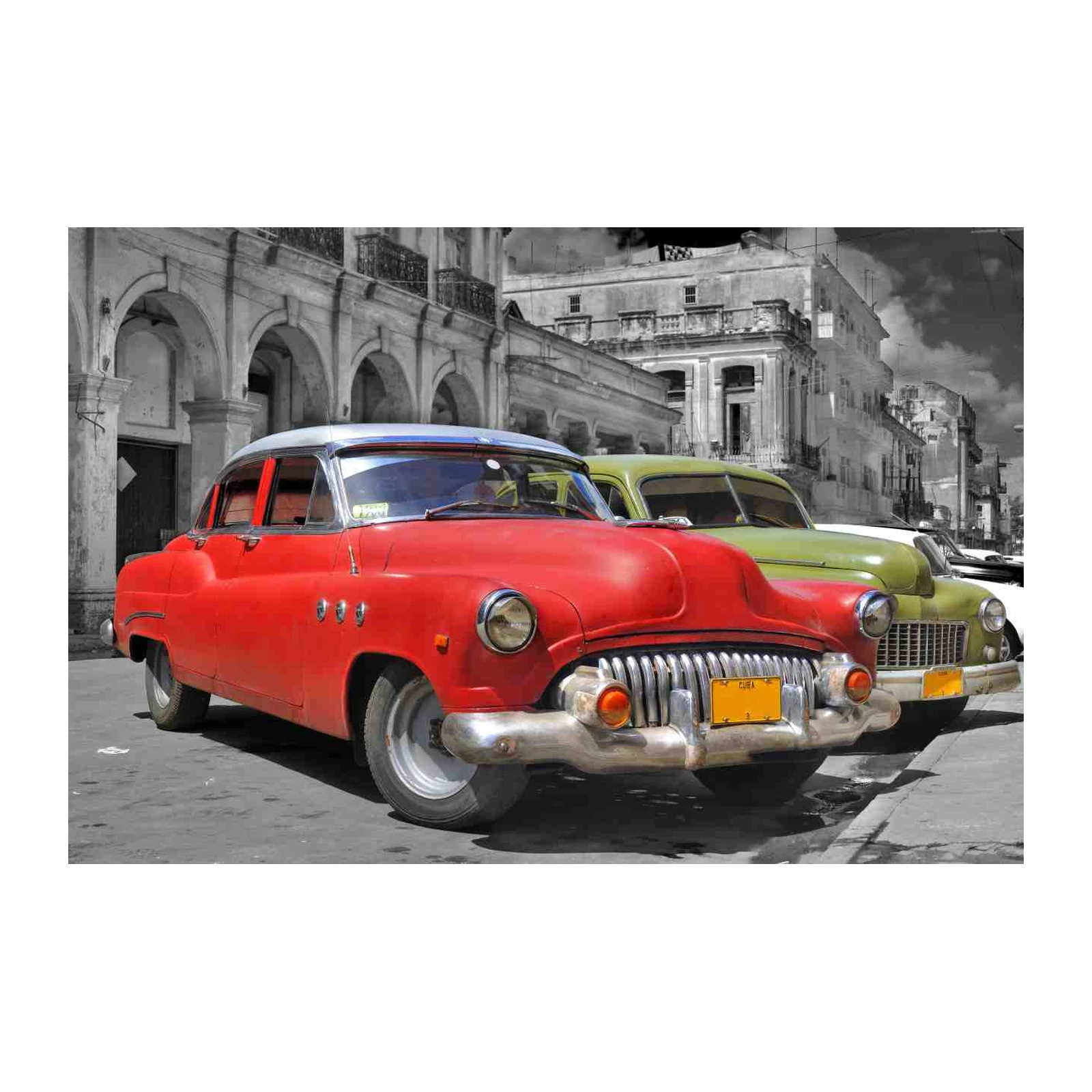 Vintage Red Car Cuba Street Wall Art