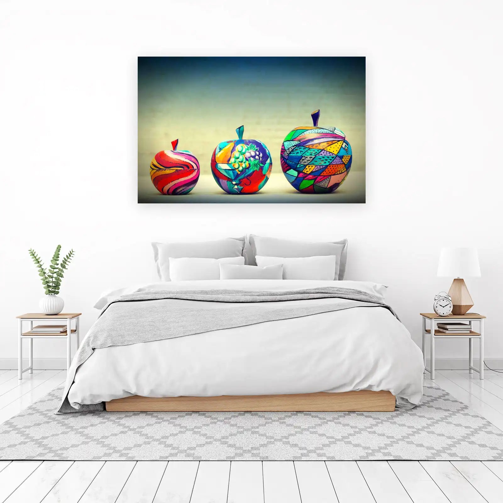 Vibrant Artistic Apple Trio Wall Art