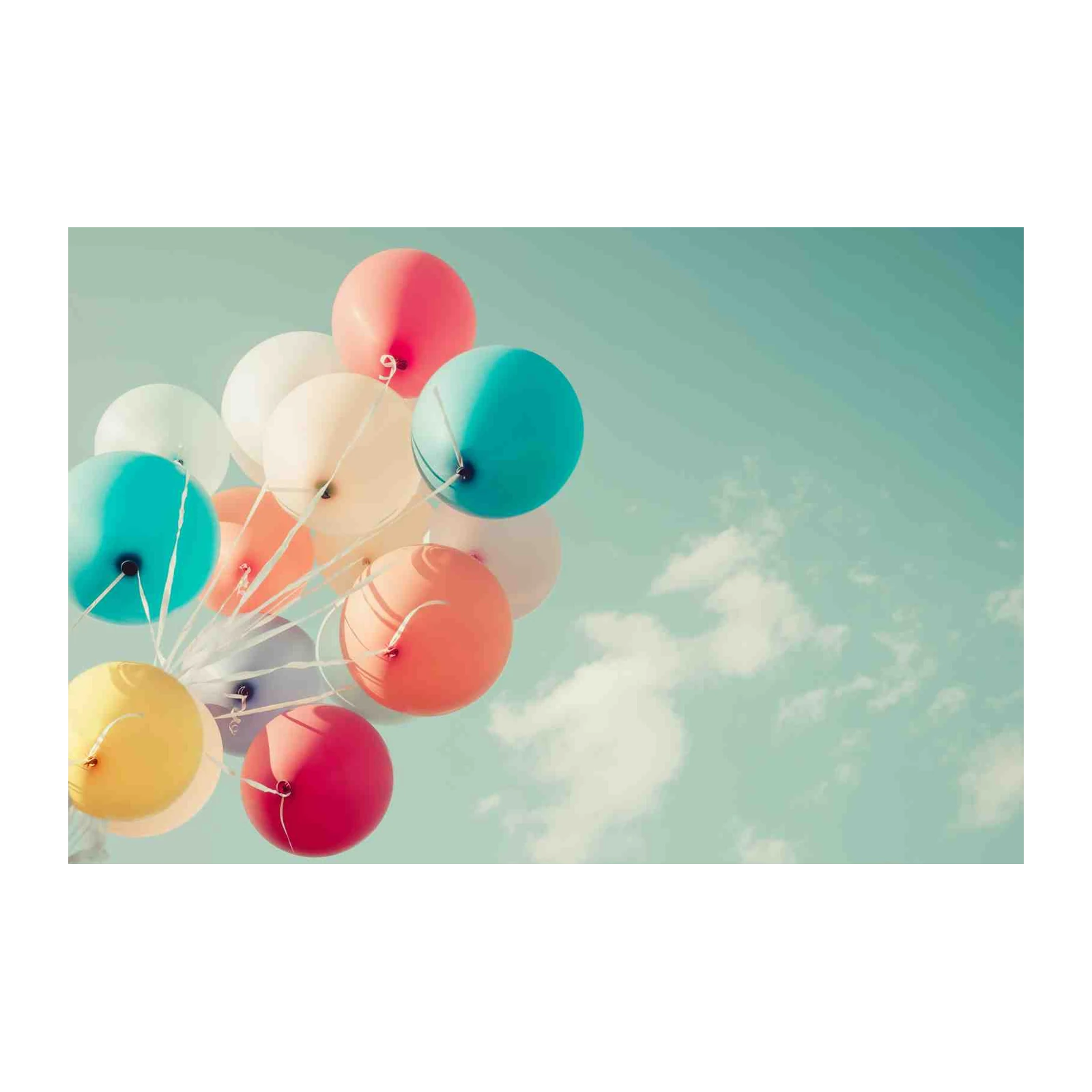 Vibrant Balloon Cluster Sky Wall Art