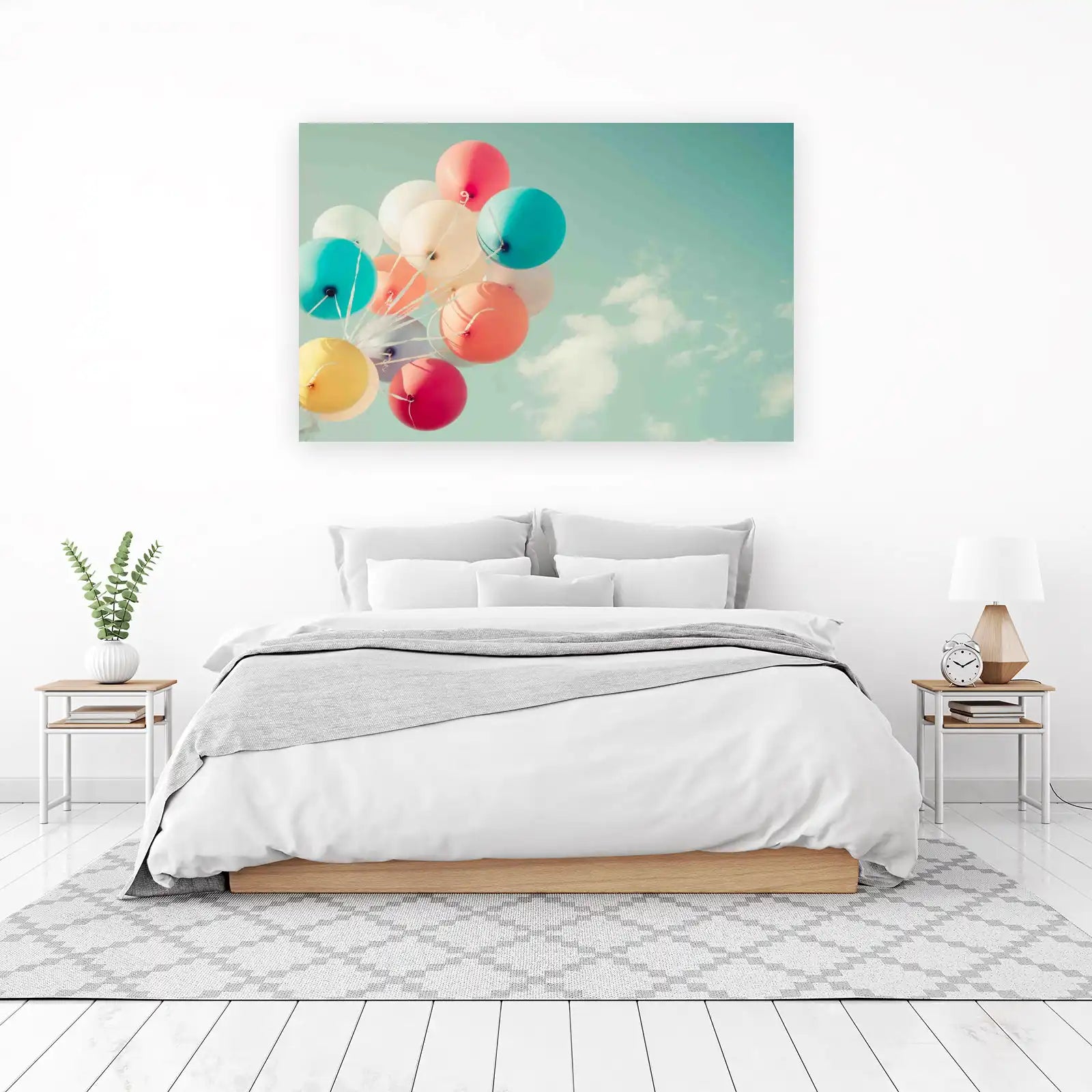 Vibrant Balloon Cluster Sky Wall Art