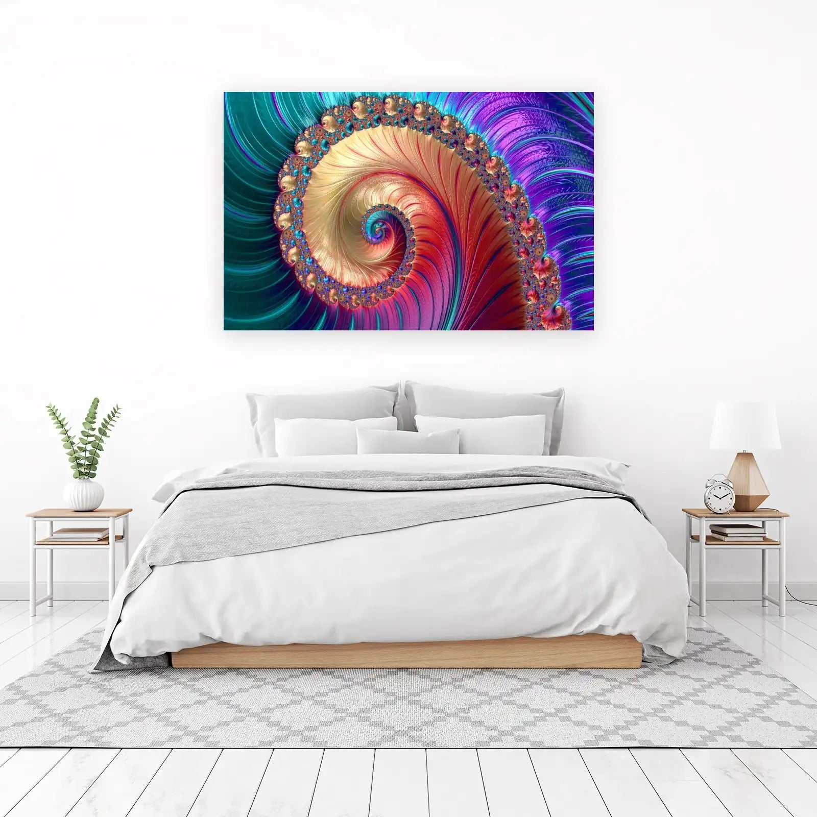 Vibrant Fractal Spiral Wall Art