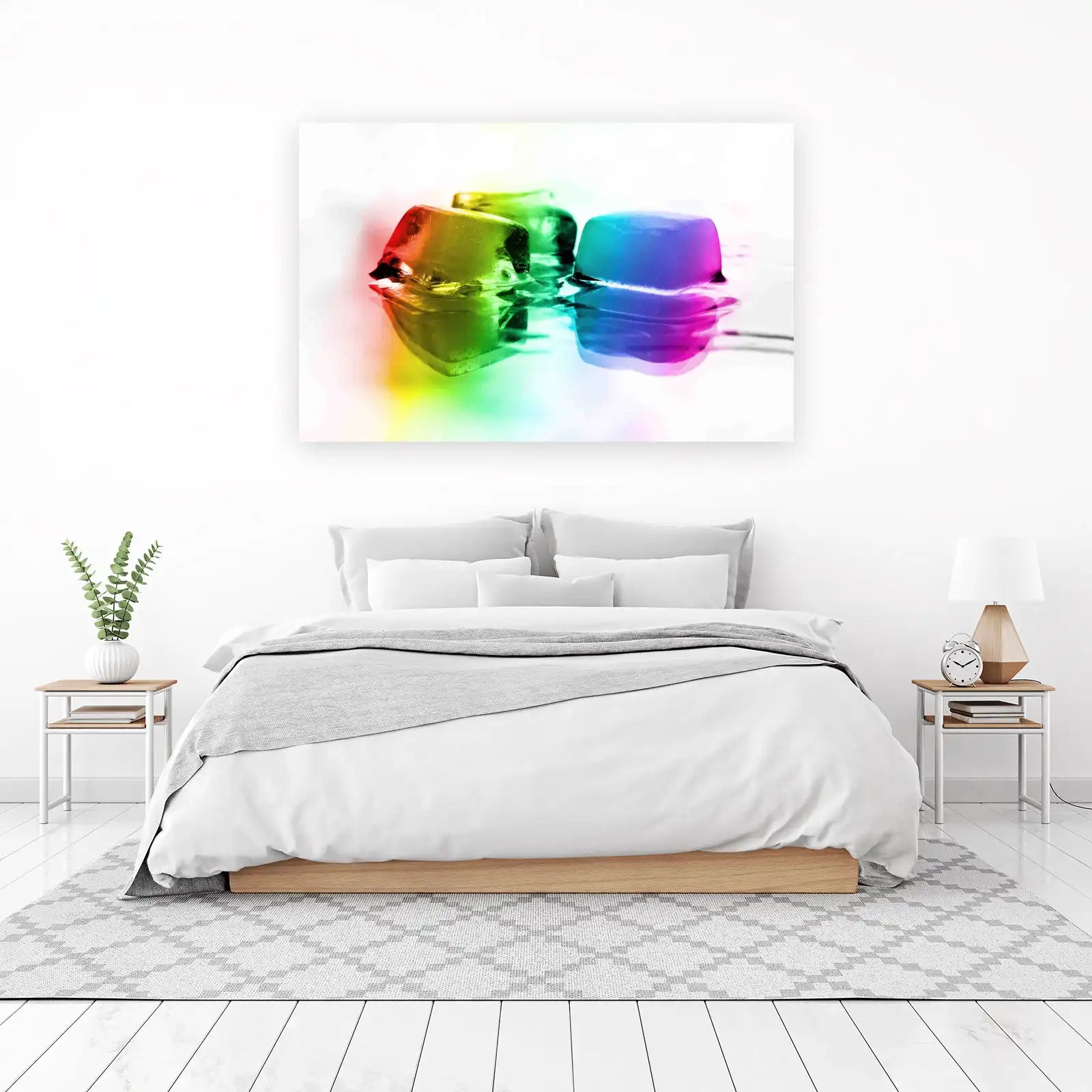 Vibrant Rainbow Ice Cubes Wall Art