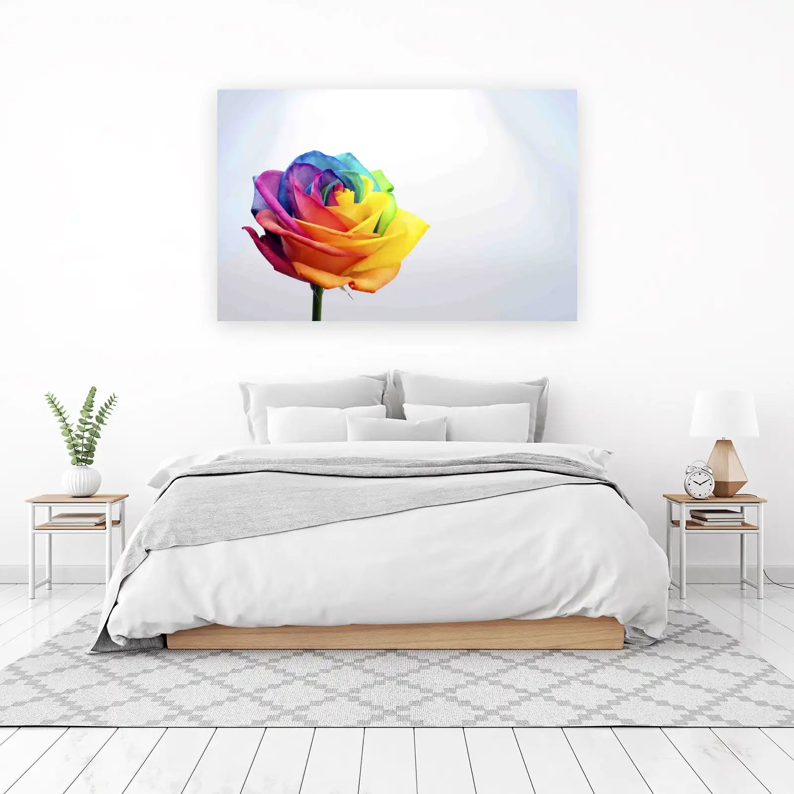 Vibrant Rainbow Rose Floral Wall Art Wall Art