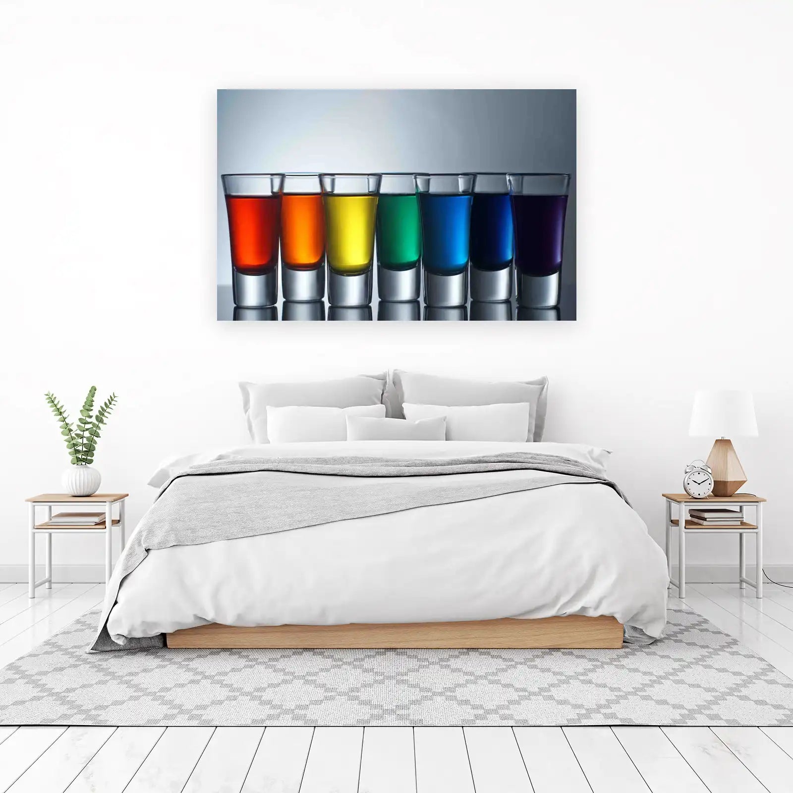 Vibrant Rainbow Shot Glasses Wall Art