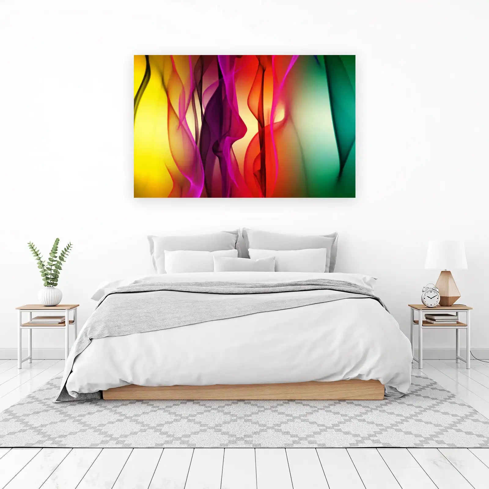 Vibrant Smoke Waves Wall Art Art