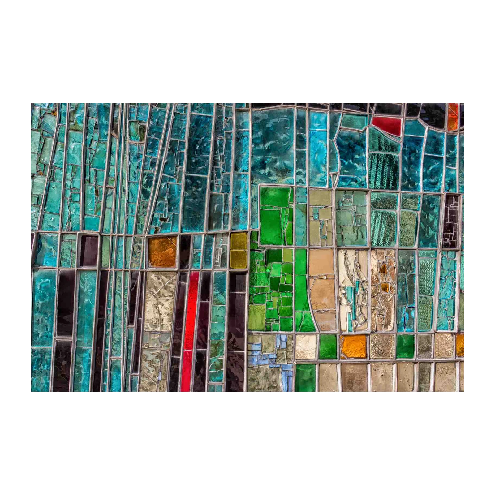 Vibrant Stained Glass Geometric Art Wall Art