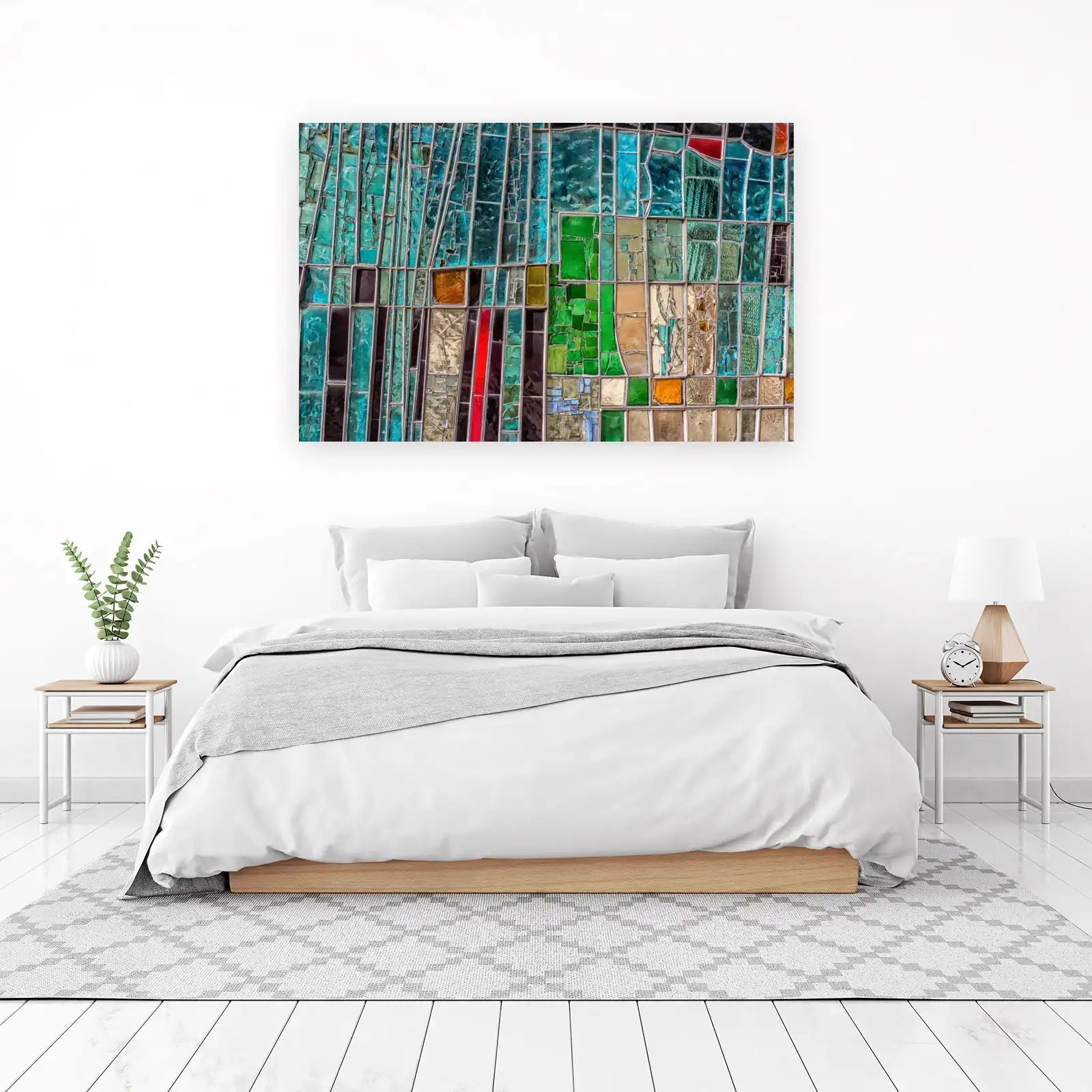 Vibrant Stained Glass Geometric Art Wall Art