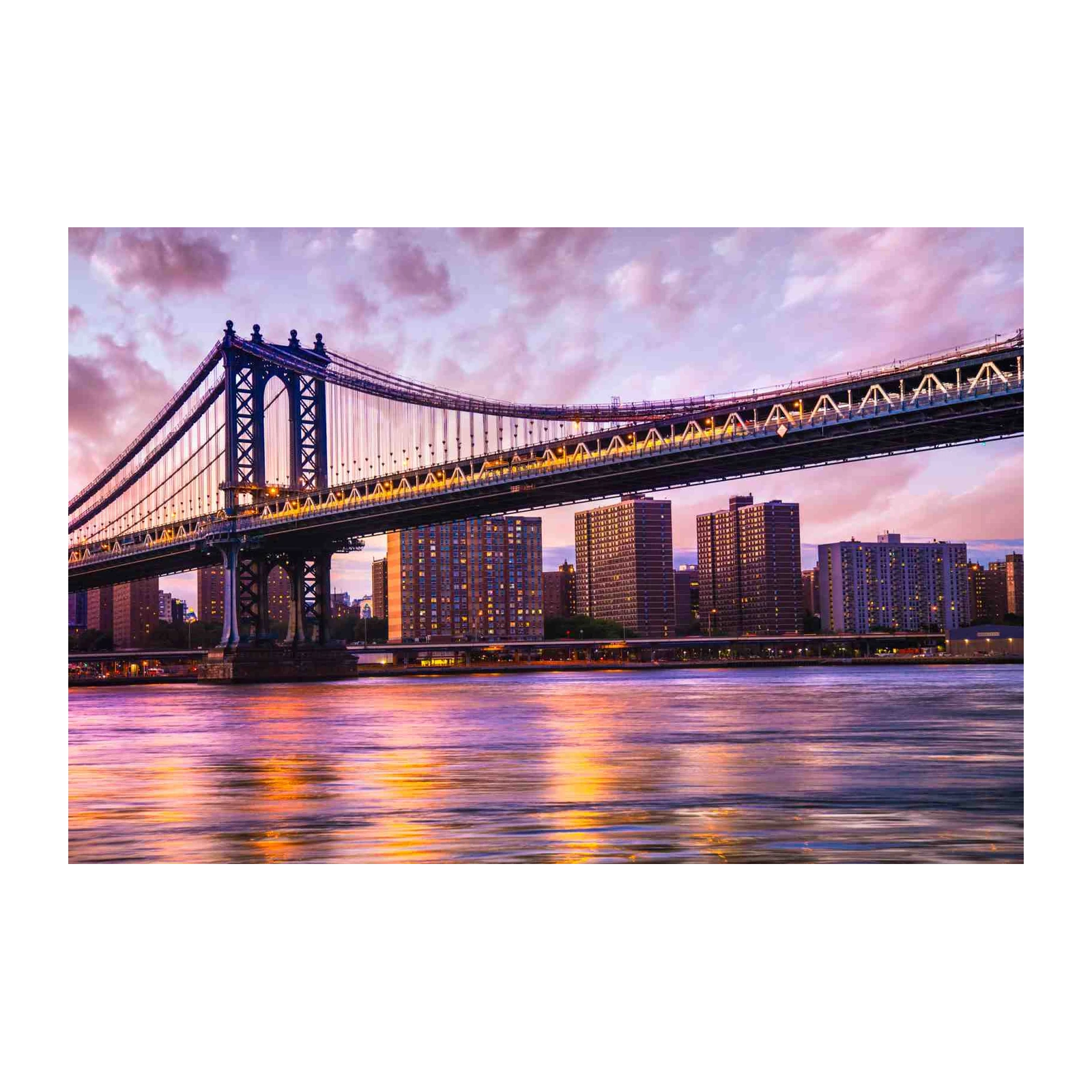 Manhattan Bridge Sunset Cityscape Wall Art