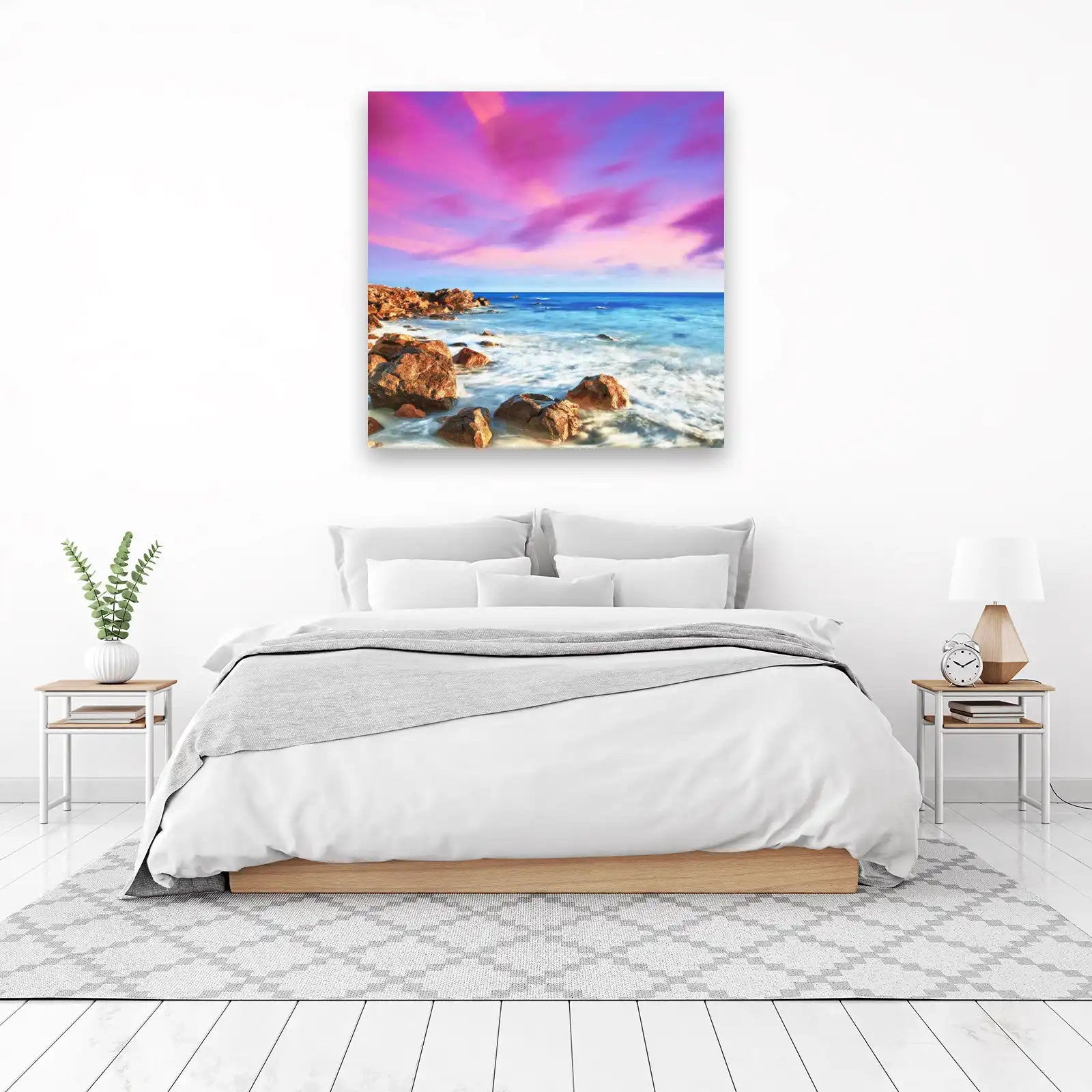 Pink Sky Coastal Serenity Wall Art