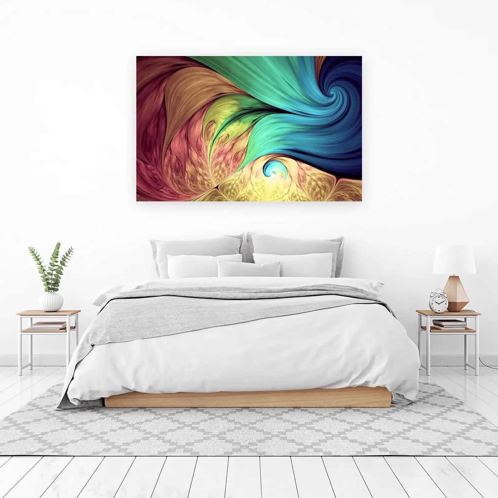 Vibrant Swirl Fractal Art Wall Art