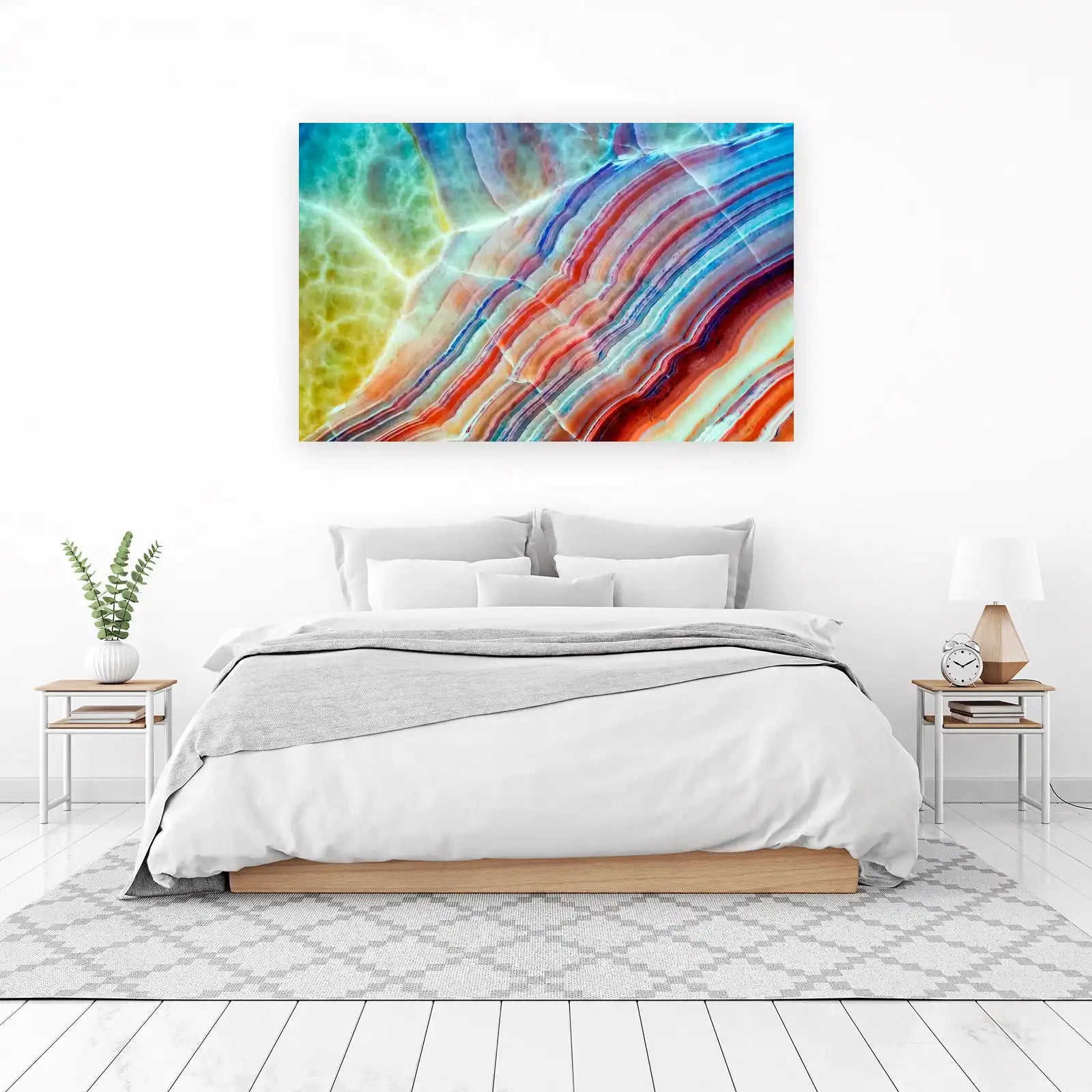 Vibrant Agate Swirls Abstract Wall Art
