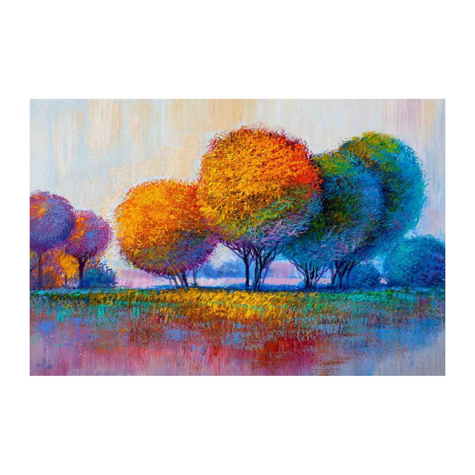 Vibrant Autumn Landscape Textured Wall Art