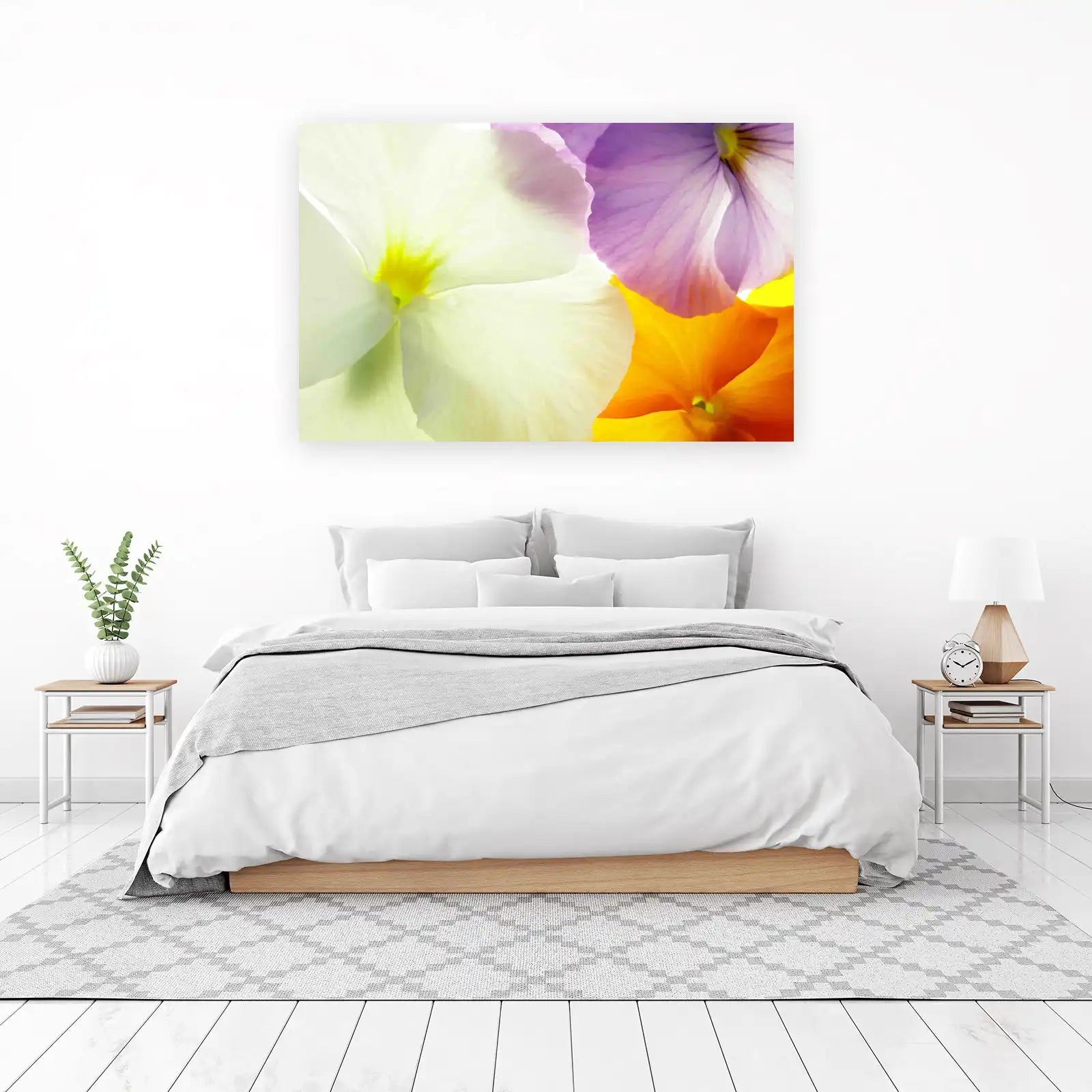 Vibrant Pansy Close-Up Floral Wall Art