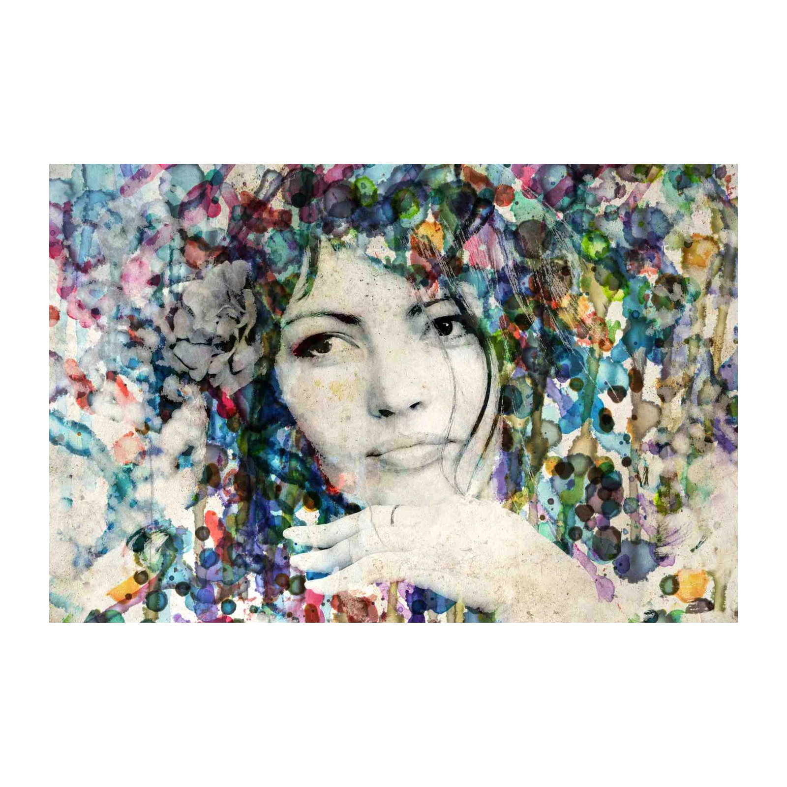 Vibrant Abstract Portrait Wall Art