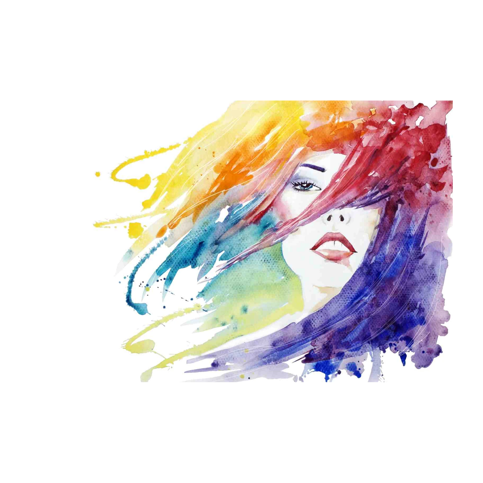 Vibrant Watercolor Portrait Wall Art