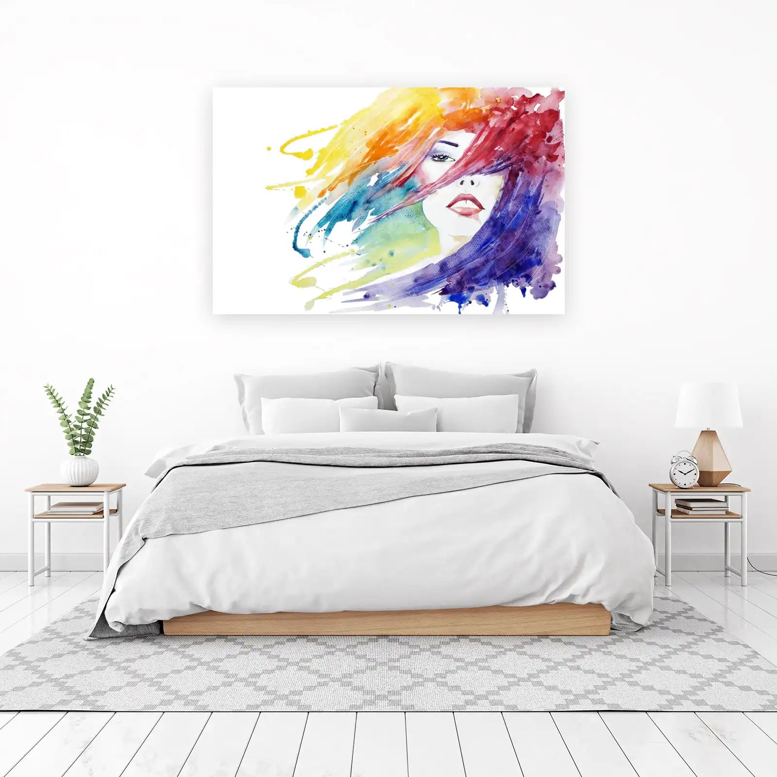 Vibrant Watercolor Portrait Wall Art