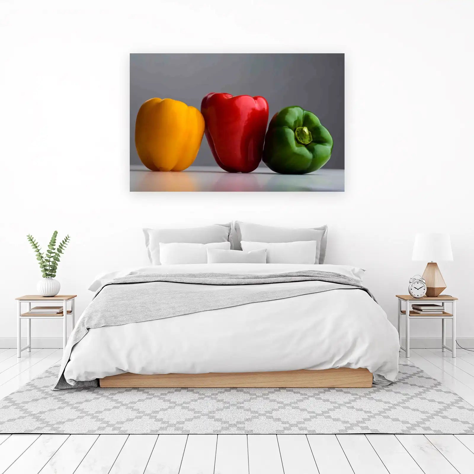 Vibrant Bell Peppers Trio Wall Art
